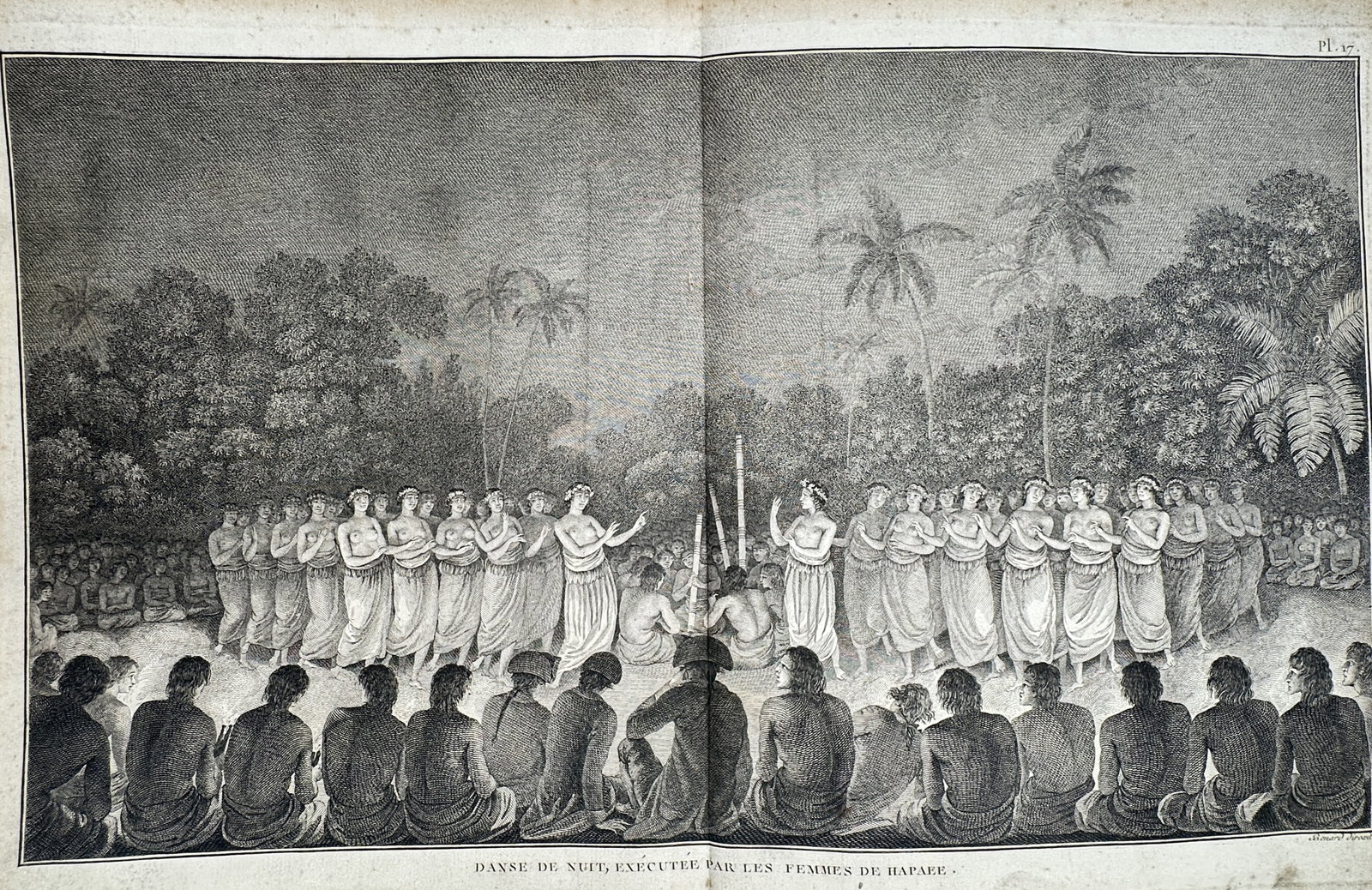 John Webber (1751–1793) – Night Dance by the Women of Hapaee – Engraving (1784–1785) (1 of 2)