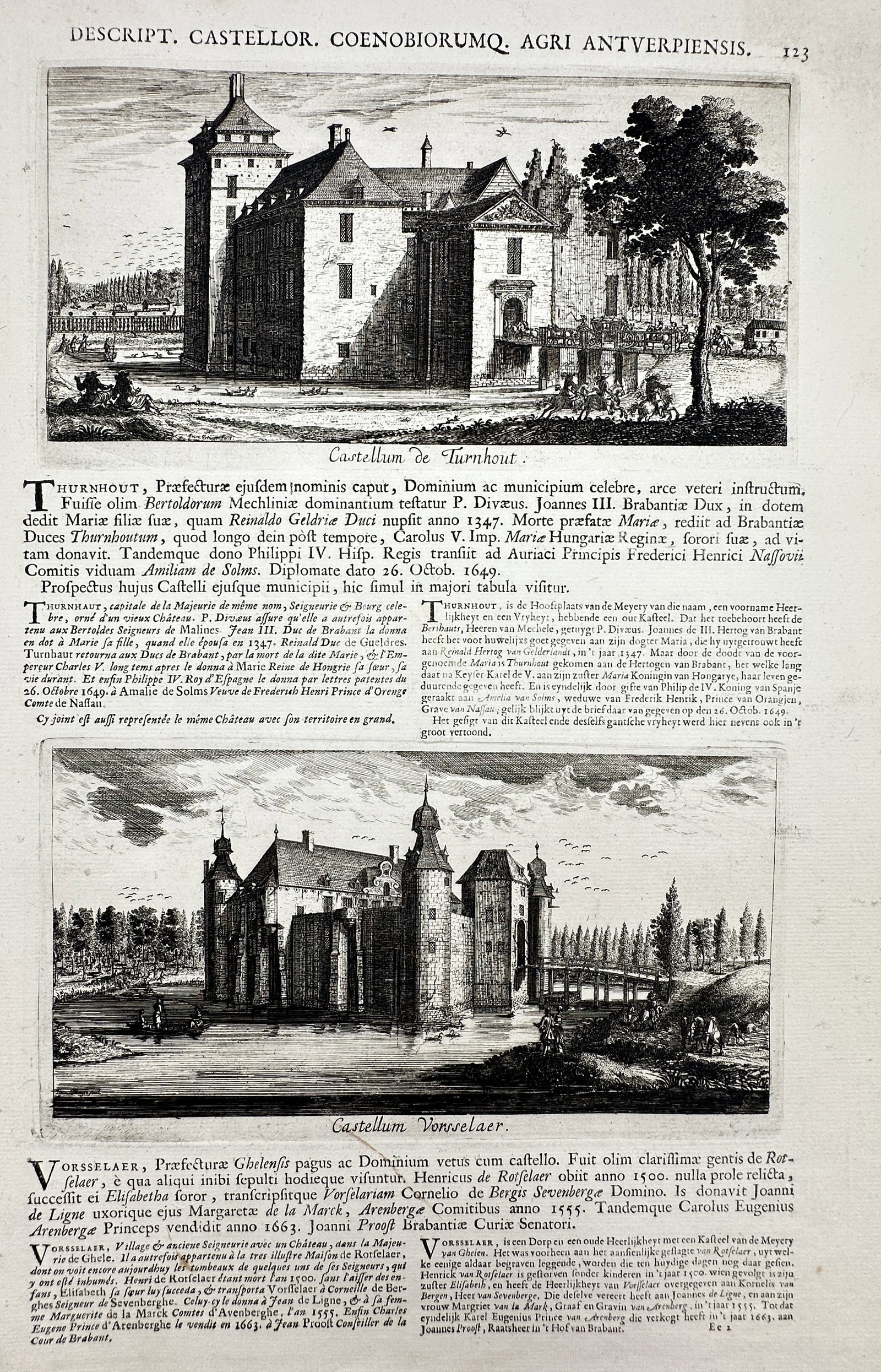 Jacques Le Roy (1633–1719) – Views of Turnhout and Vorsselaer – Engraving (1678) (1 of 2)