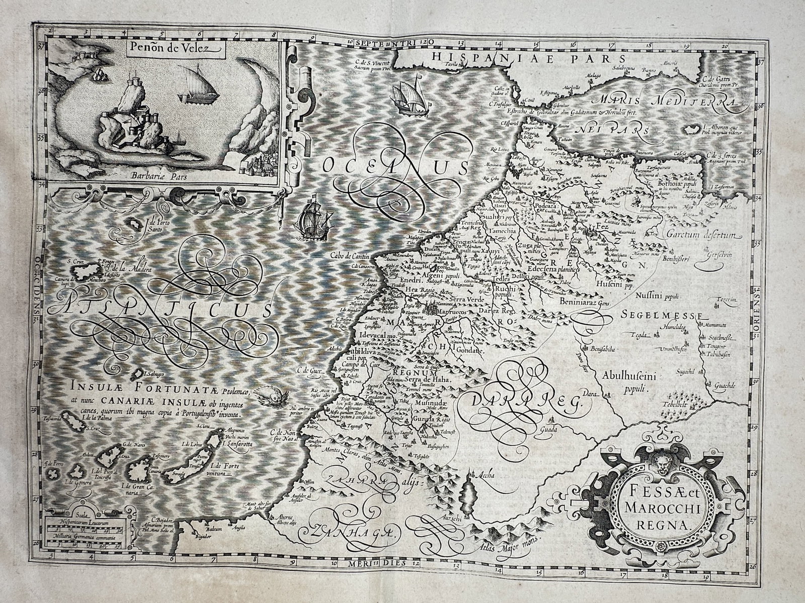 Gerardus Mercator (1512–1594) – Map of Morocco – North Africa – Engraving (1607) (1 of 2)
