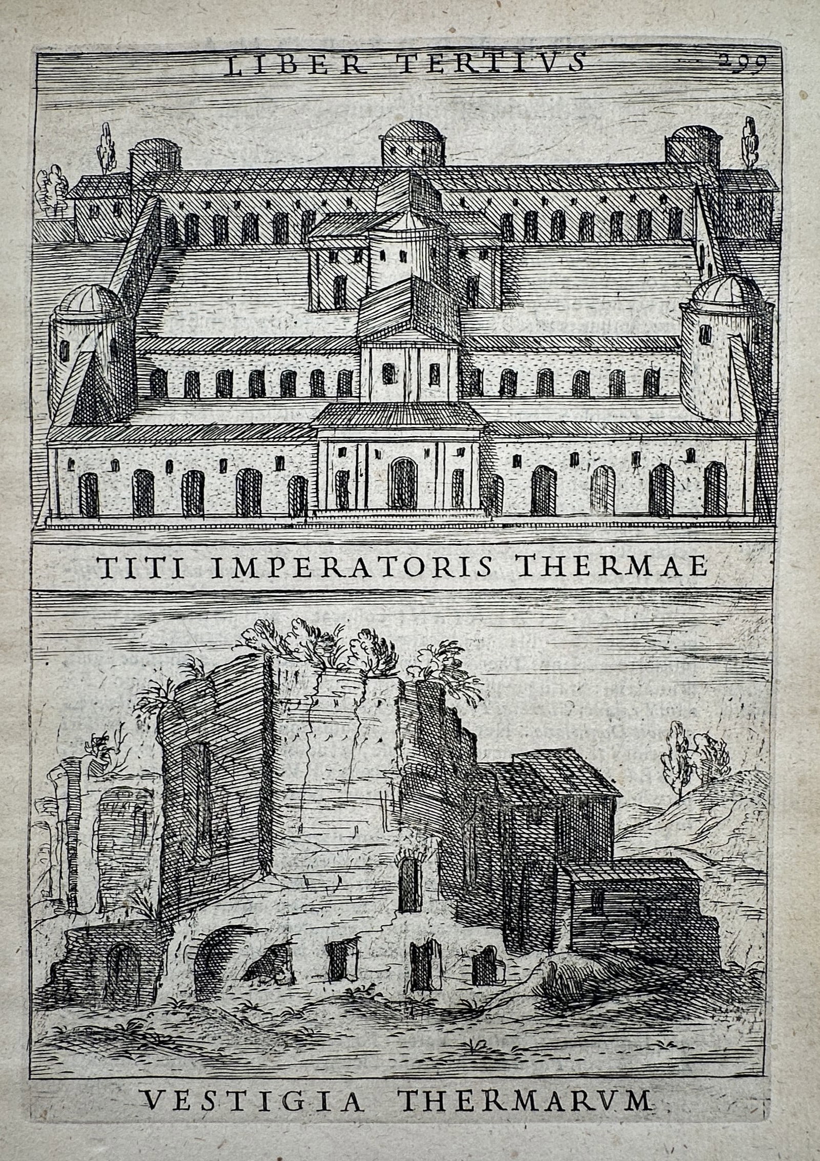 Alessandro Donati – View of the Baths of Titus – Etching (1633) (1 of 2)