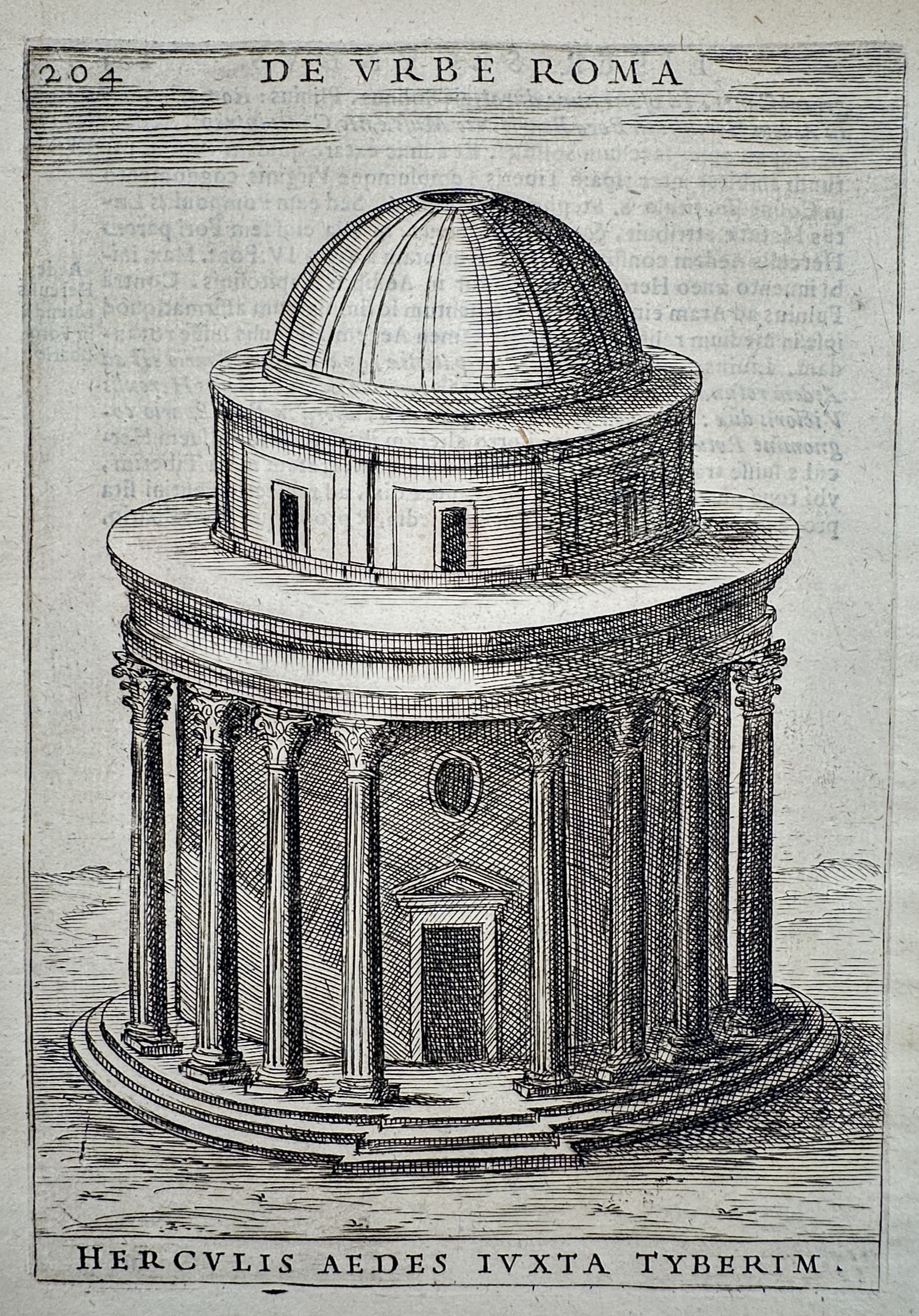 Alessandro Donati – View of the Temple of Hercules Victor – Etching (1633) (1 of 2)