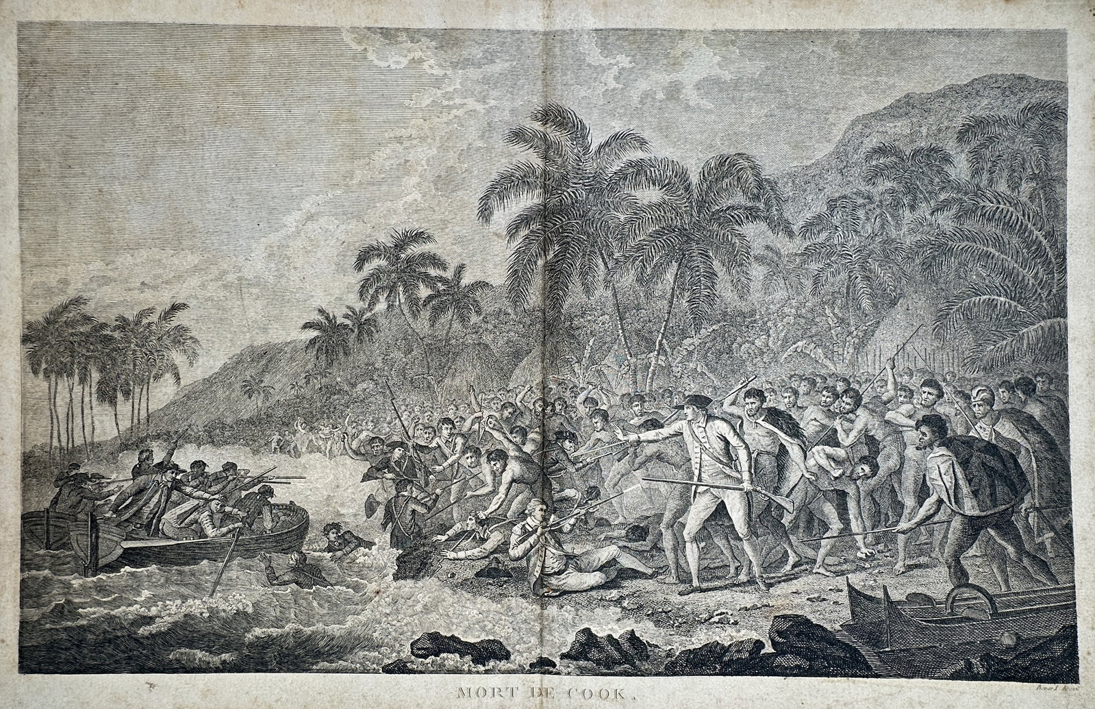 John Webber (1751–1793) – The Death of Captain Cook – Engraving (c. 1784–1785) (1 of 2)