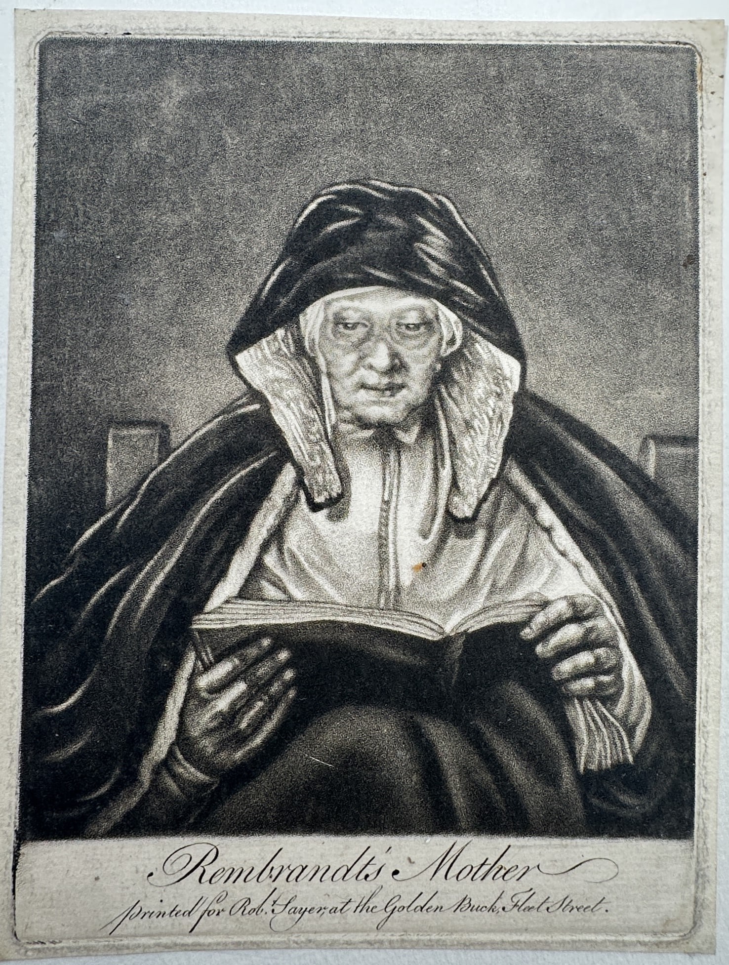 Robert Sayer (1725–1794) – Portrait of Rembrandts Mother – Mezzotint (c. 1760–1780) (1 of 2)