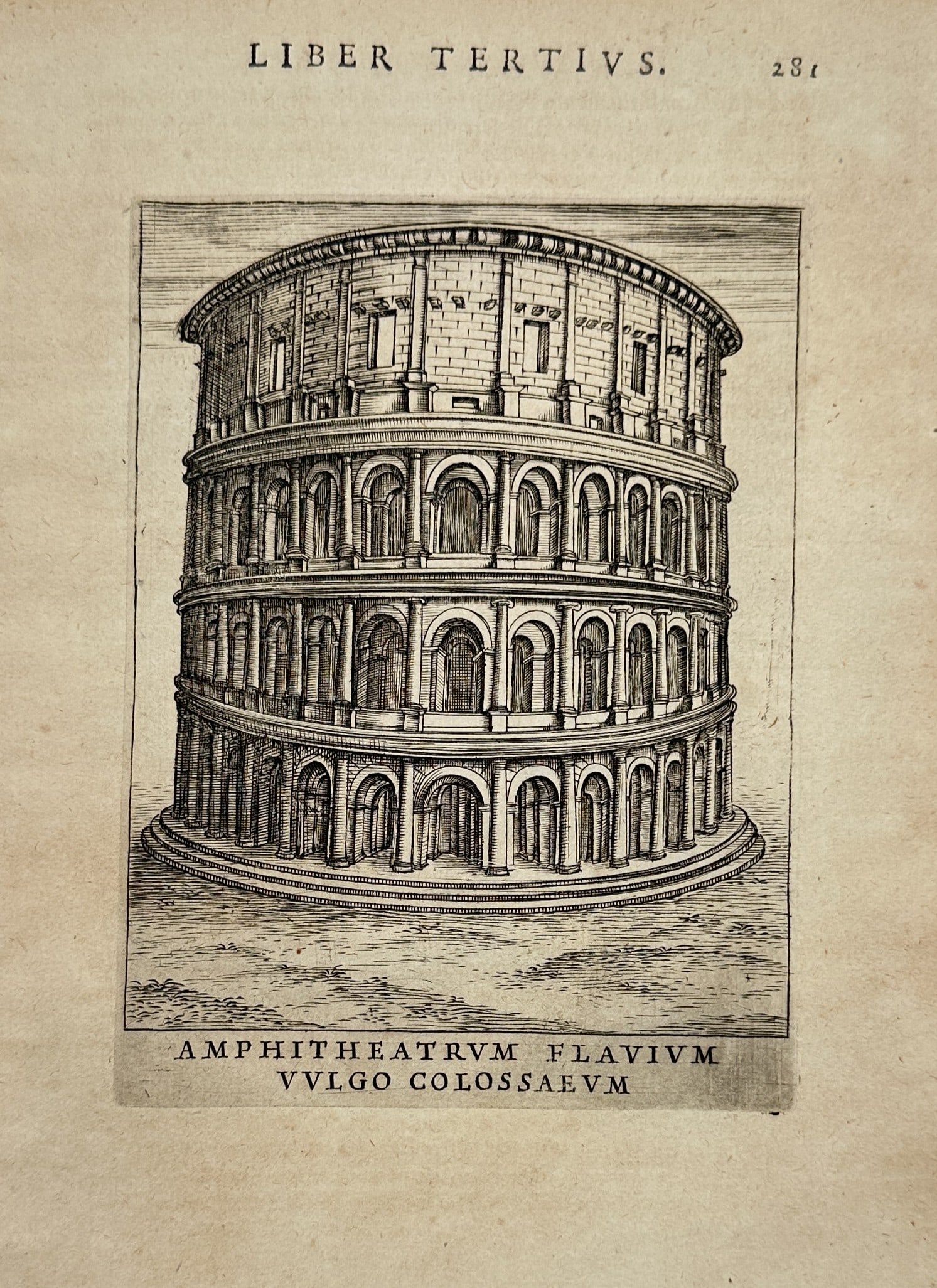 Alessandro Donati (1584–1640) – View of the Flavian Amphitheatre or Colosseum – Etching (1633) (1 of 2)