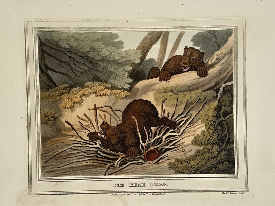 Samuel Howitt (1756–1822) – The Bear Trap – Hand-coloured etching (1807) (1 of 2)