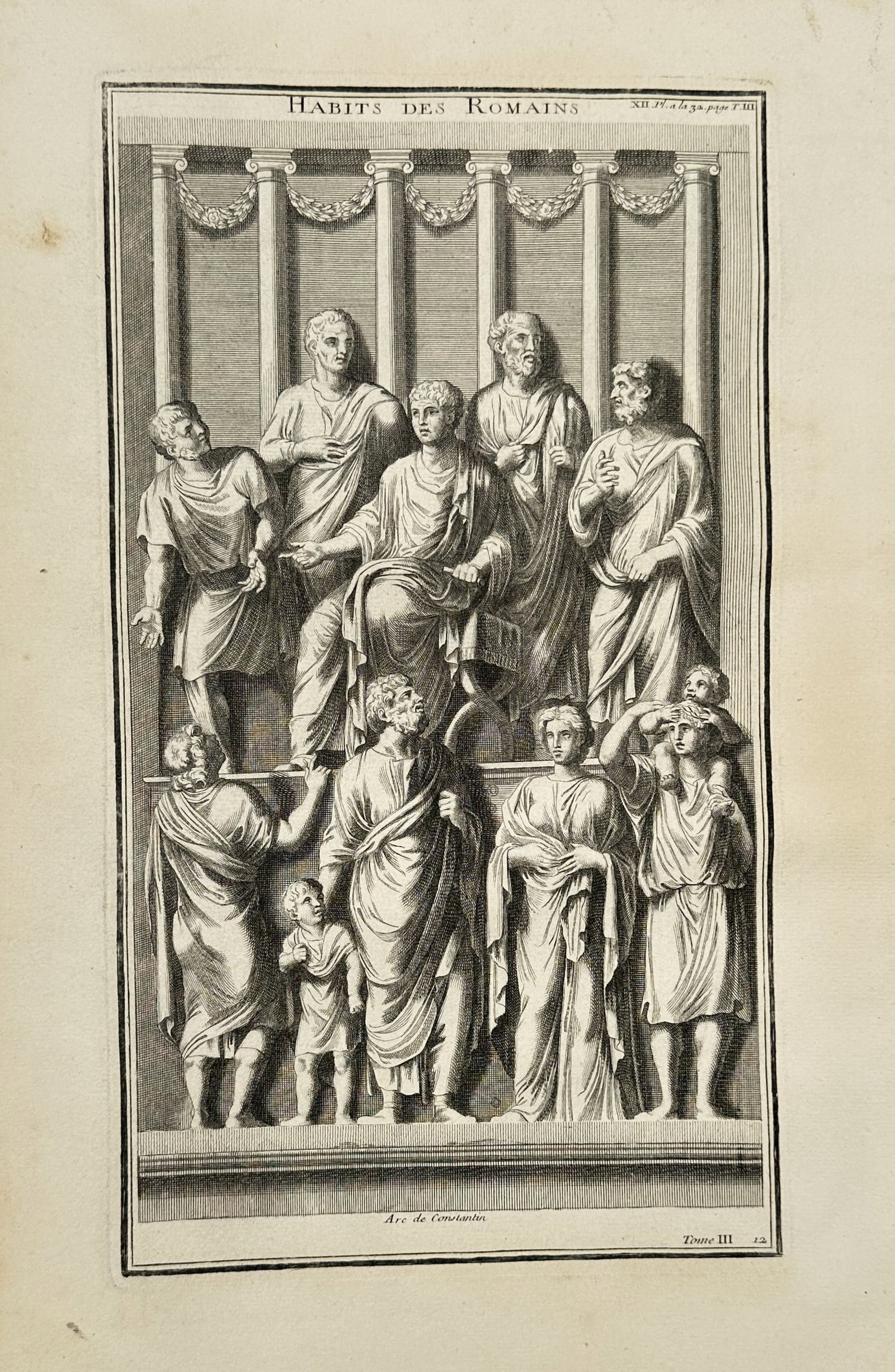 Bernard de Montfaucon (1655–1741) – Study of Roman Costume from the Arch of Constantine (1 of 2)