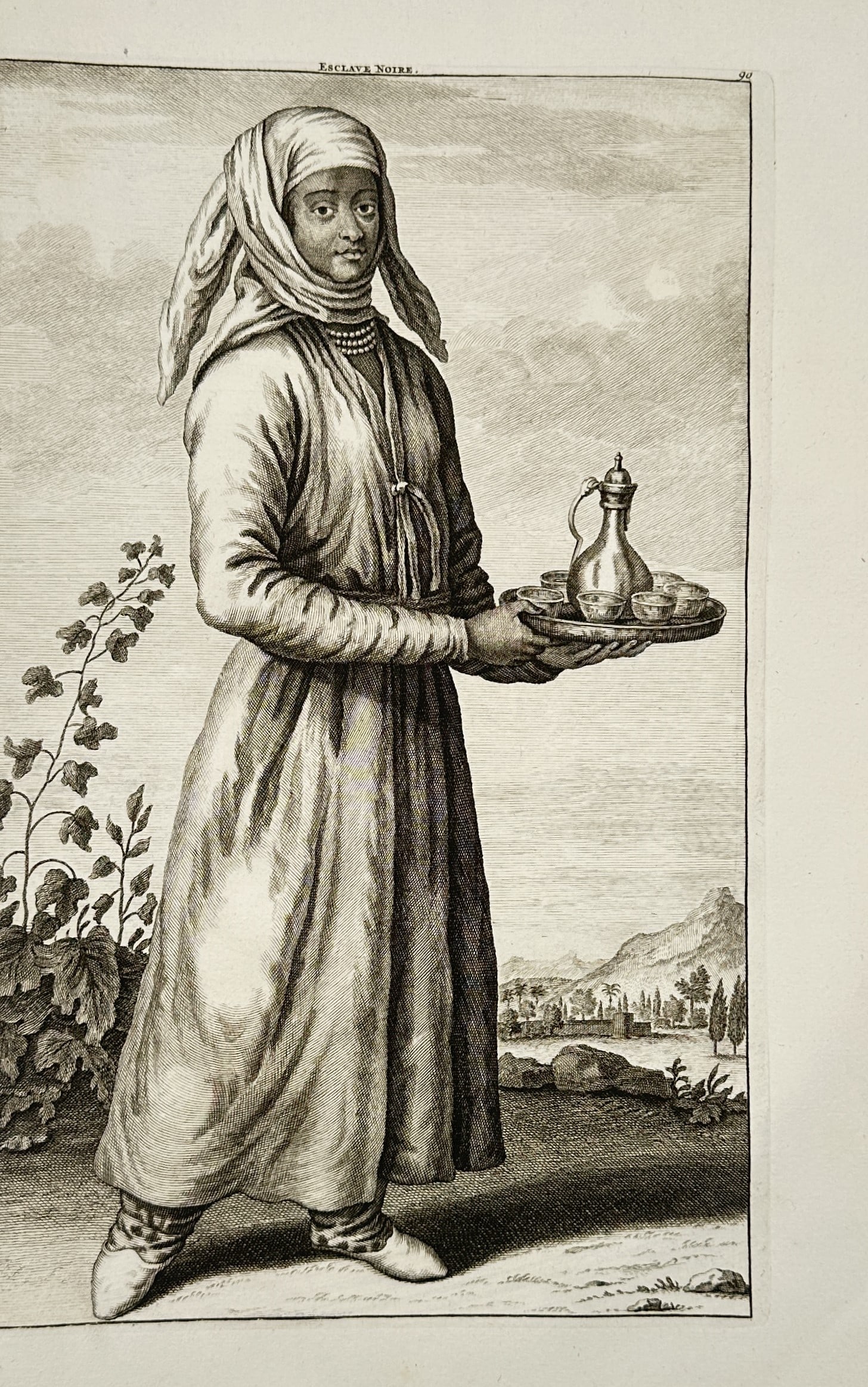 Cornelis de Bruyn (1652–1727) – Portrait of a Black Servant – Copper engraving (1711) (1 of 3)