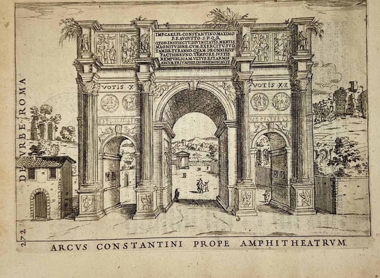 Alessandro Donati (1584–1640) – Arch of Constantine – Roman Antiquity – Etching (1633) (1 of 2)
