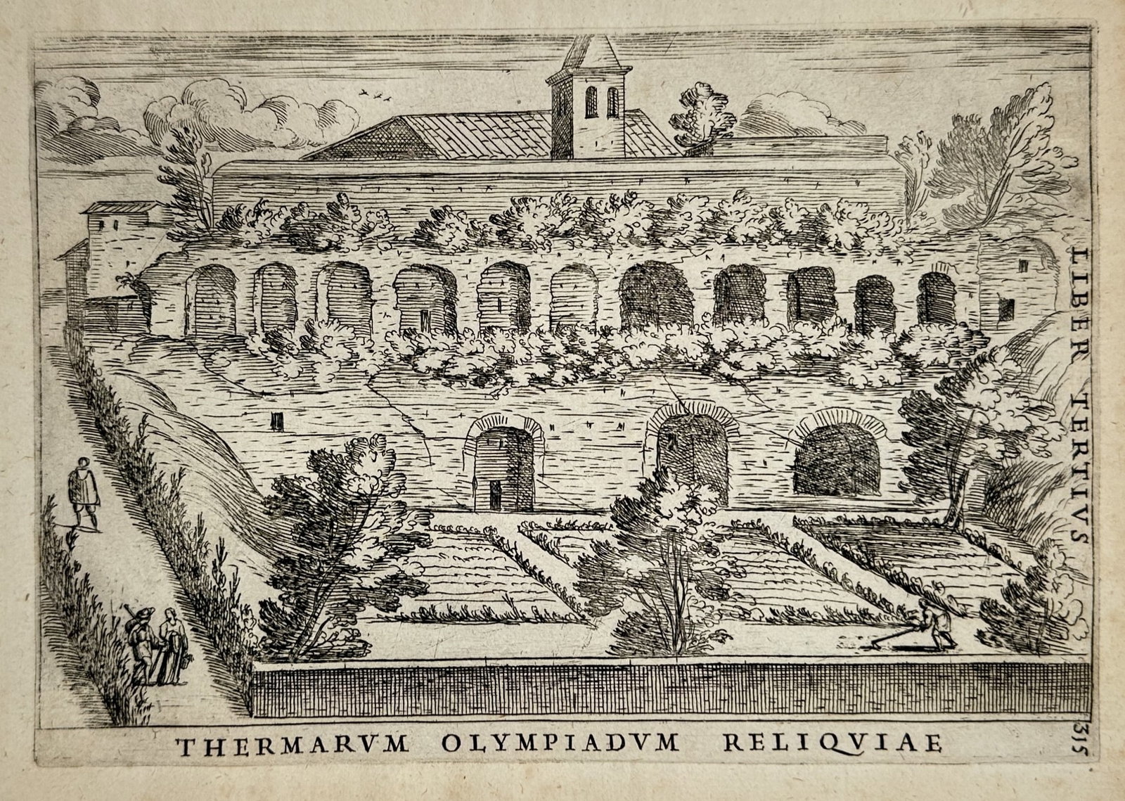 Alessandro Donati (1584–1640) – Remains of the Baths of Olympias – Etching (1633) (1 of 2)