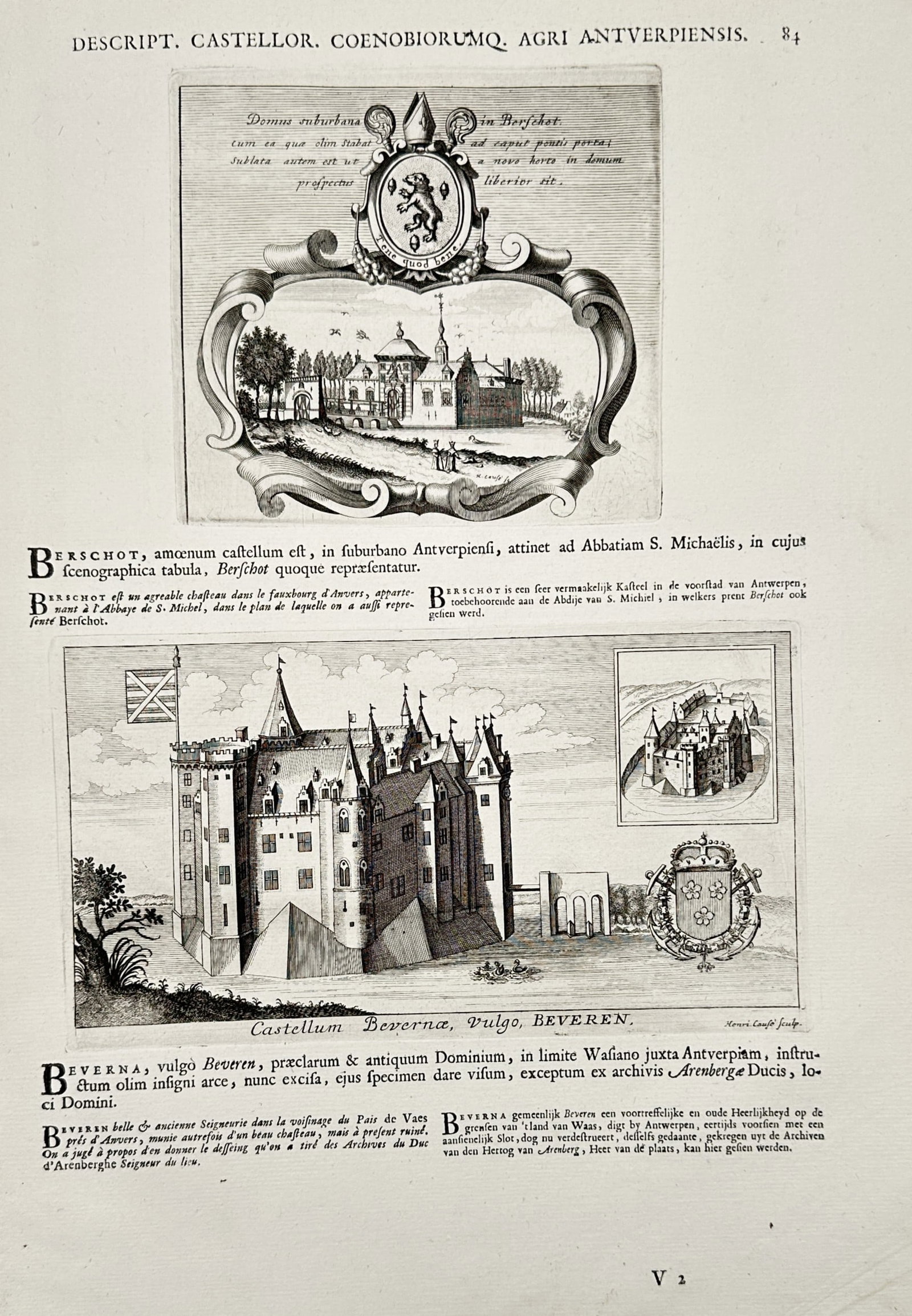 Jacob Le Roy (Jacques Le Roy, 1633–1719) – Views of Castle Berschot and Castle Beveren (1 of 2)