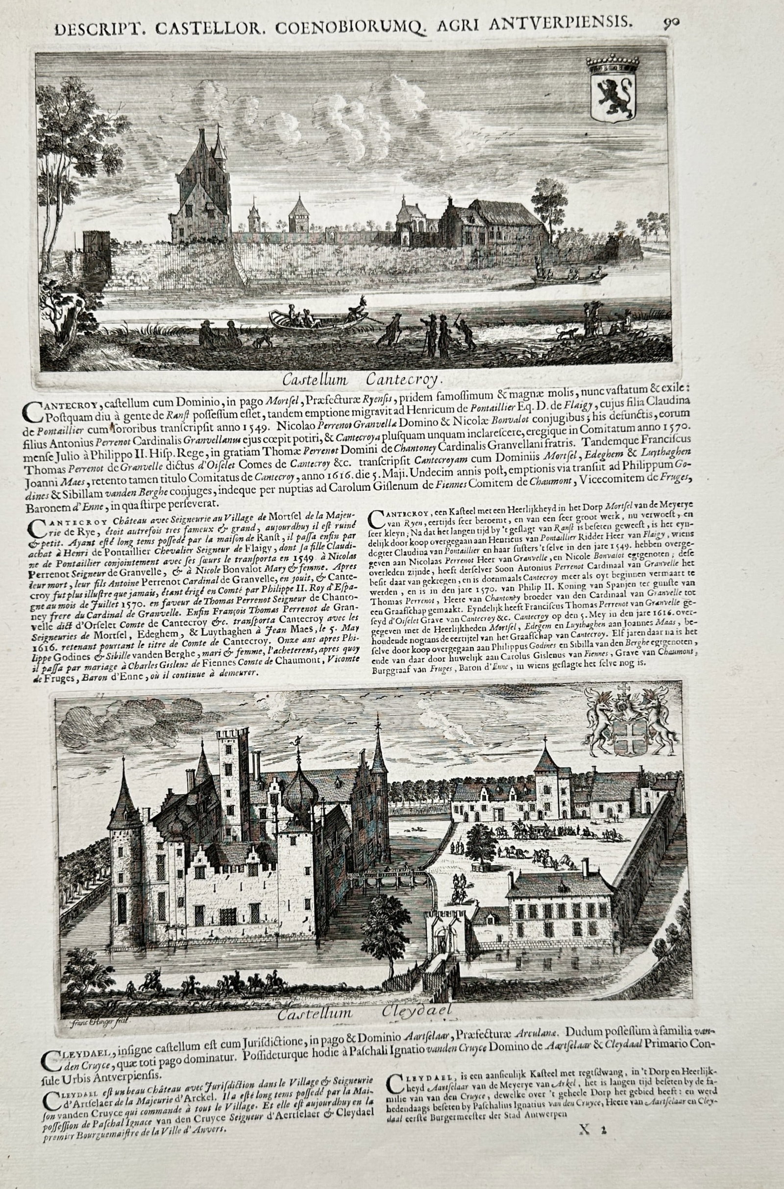 Jacob Le Roy (Jacques Le Roy, 1633–1719) – Views of Castle Cantecroy and Castle Cleydael (1 of 2)