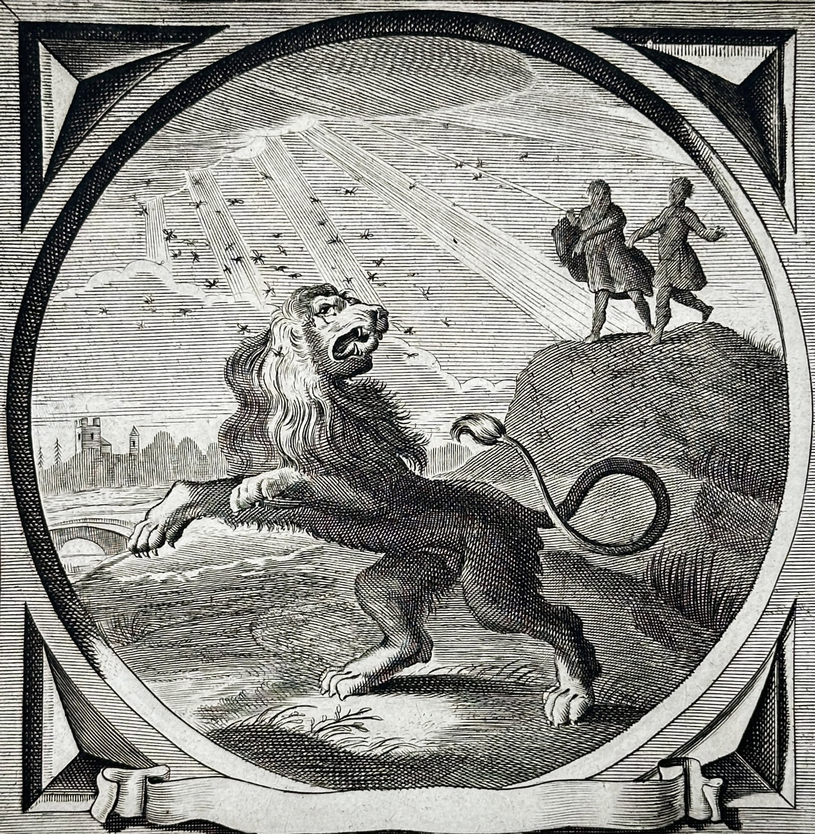 Jacob Cats (1577–1660) – The Lion and the Gnat – Etching (1655) (1 of 3)