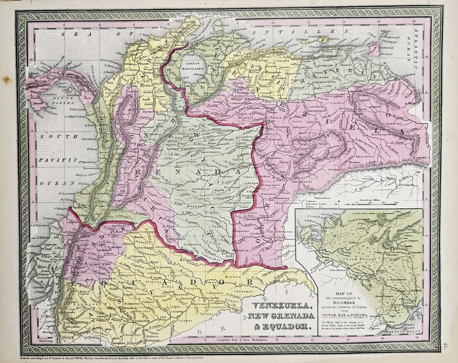 Thomas Cowperthwait & Co. – Map of Venezuela, New Grenada & Equador (1 of 2)
