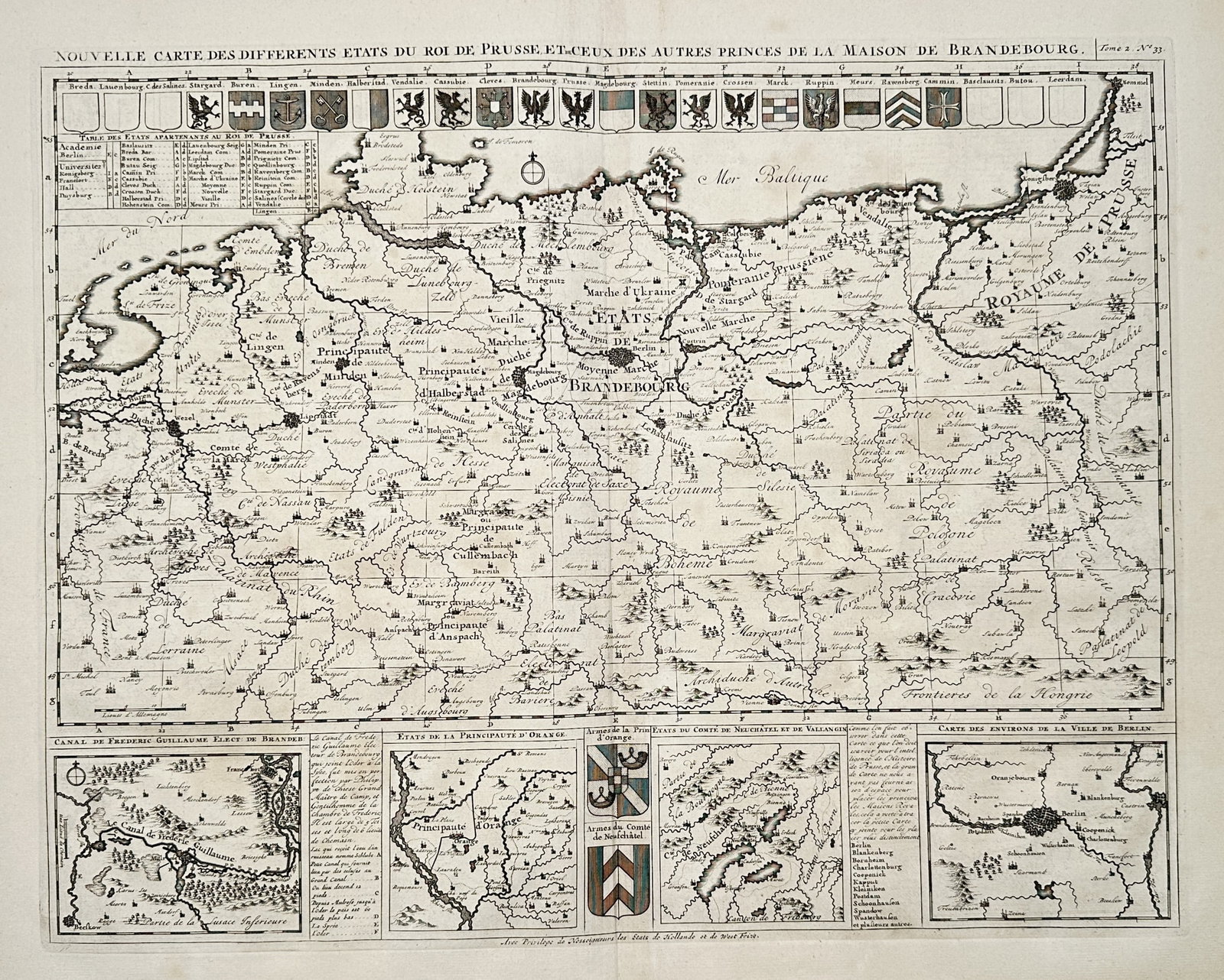 Henri Abraham Chatelain – Map of the States of the King of Prussia – Germany and Poland (1 of 2)