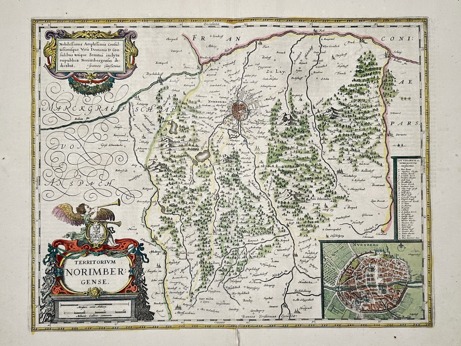Johannes Janssonius – Map of the Territory of Nuremberg – Germany (1 of 3)
