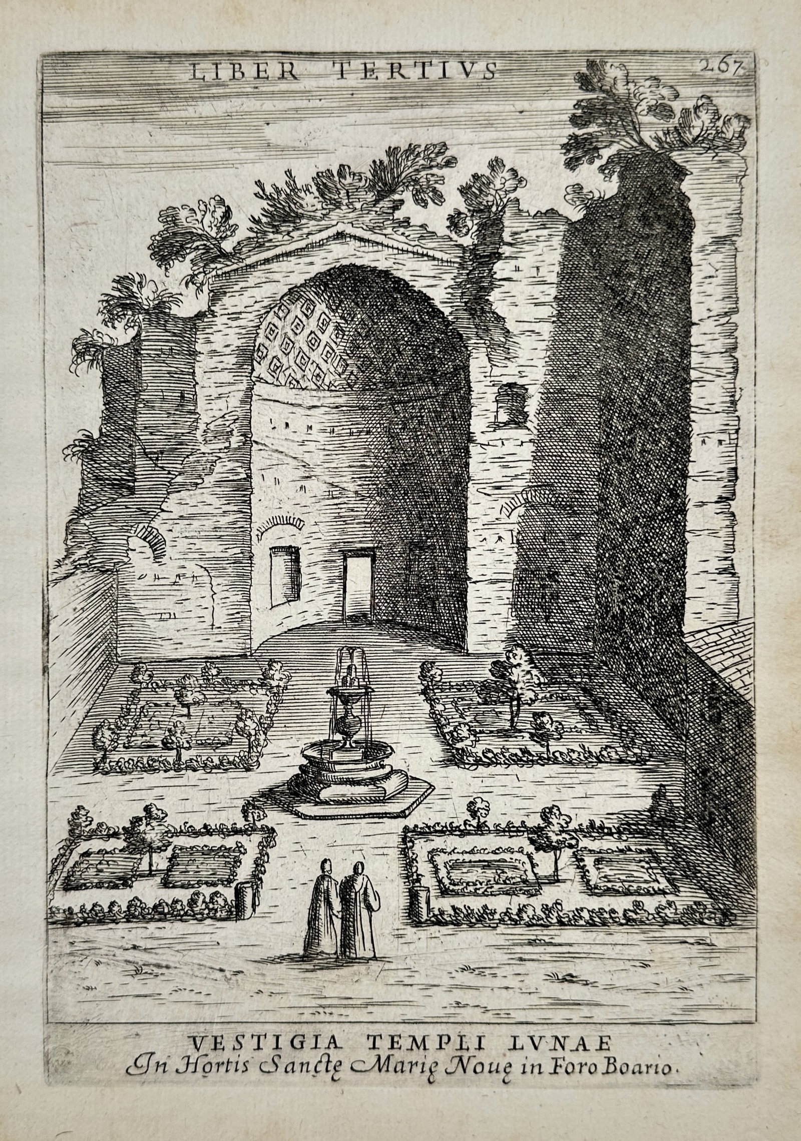 Alessandro Donati (1584-1640) – View of the Remains of the Temple of Luna – Rome – Etching (1 of 2)