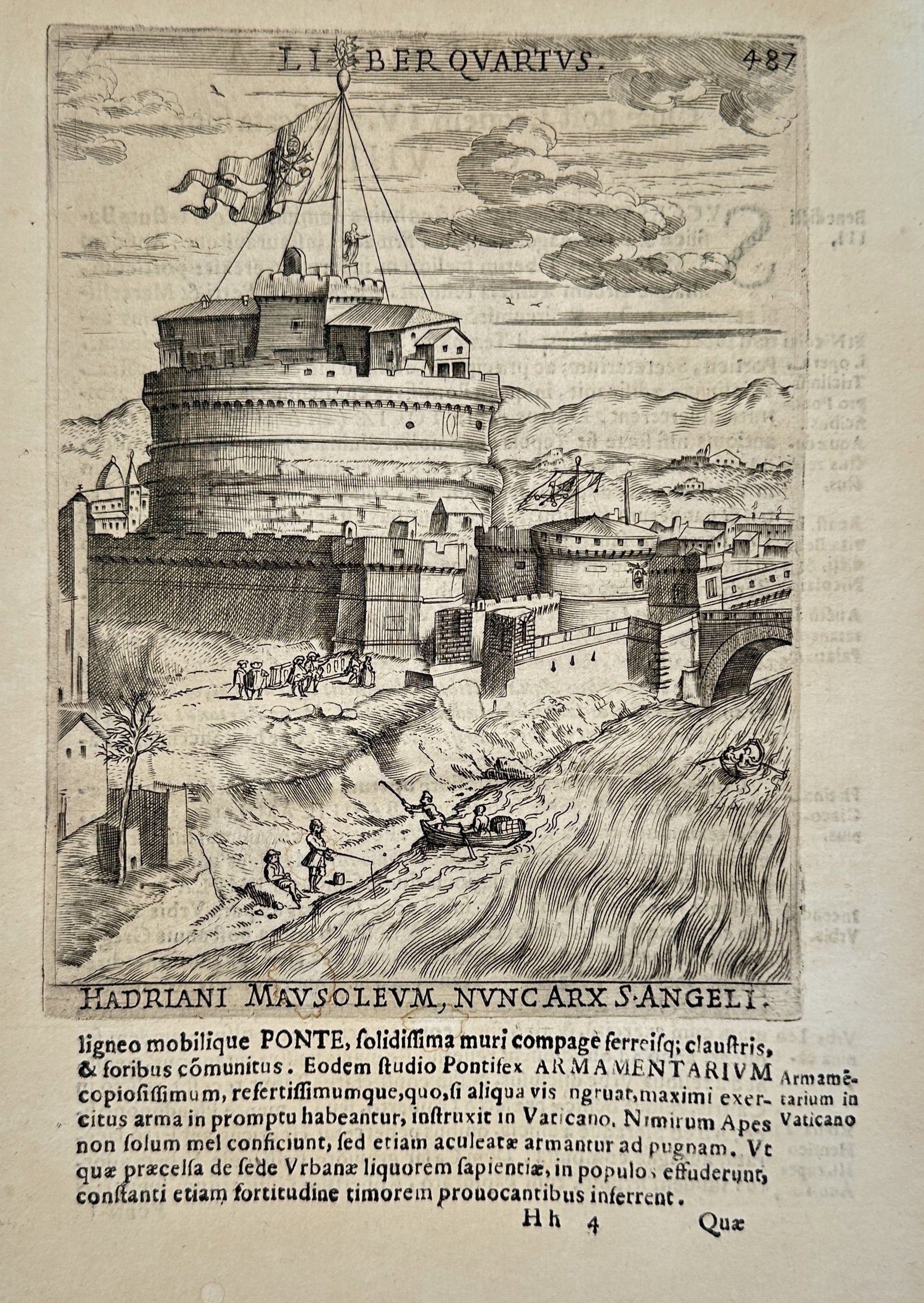 Alessandro Donati (1584-1640) – View of the Mausoleum of Hadrian now Castel Sant'Angelo – Rome (1 of 2)