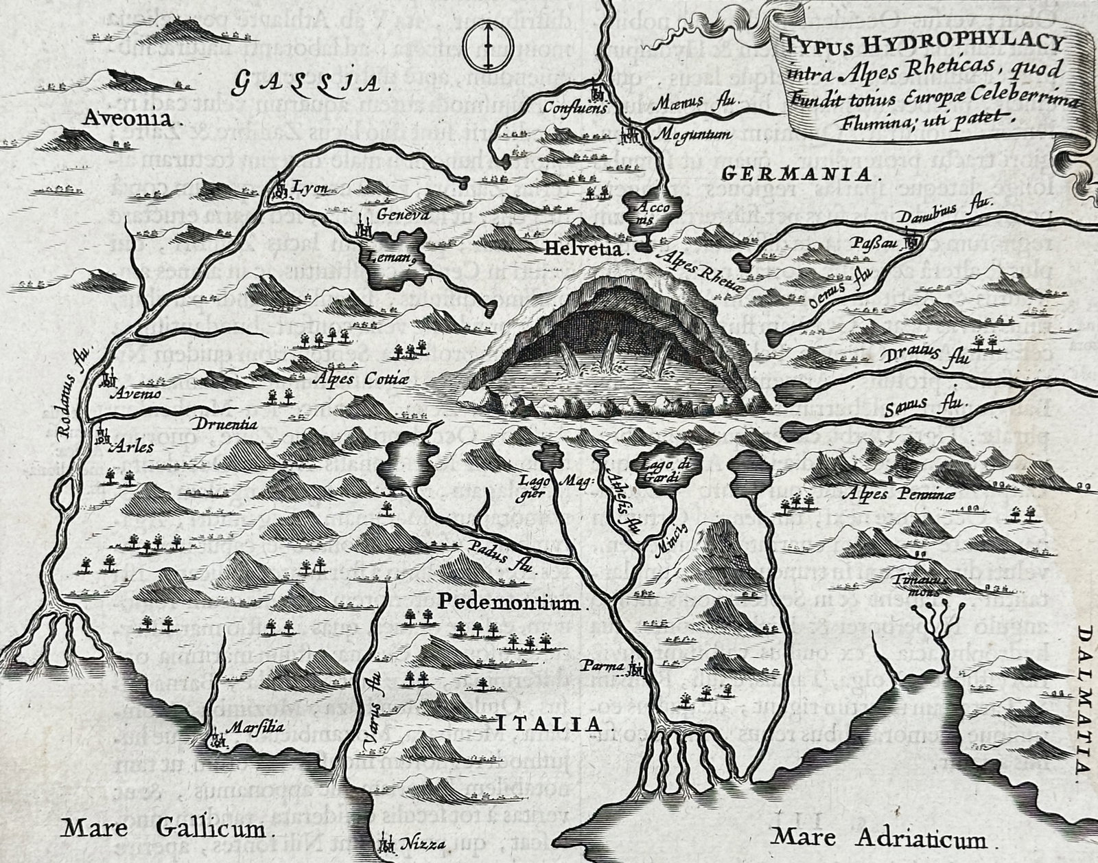 Athanasius Kircher (1602–1680) – View of the Alpine Hydrophylacium – Engraving (1664) (1 of 3)