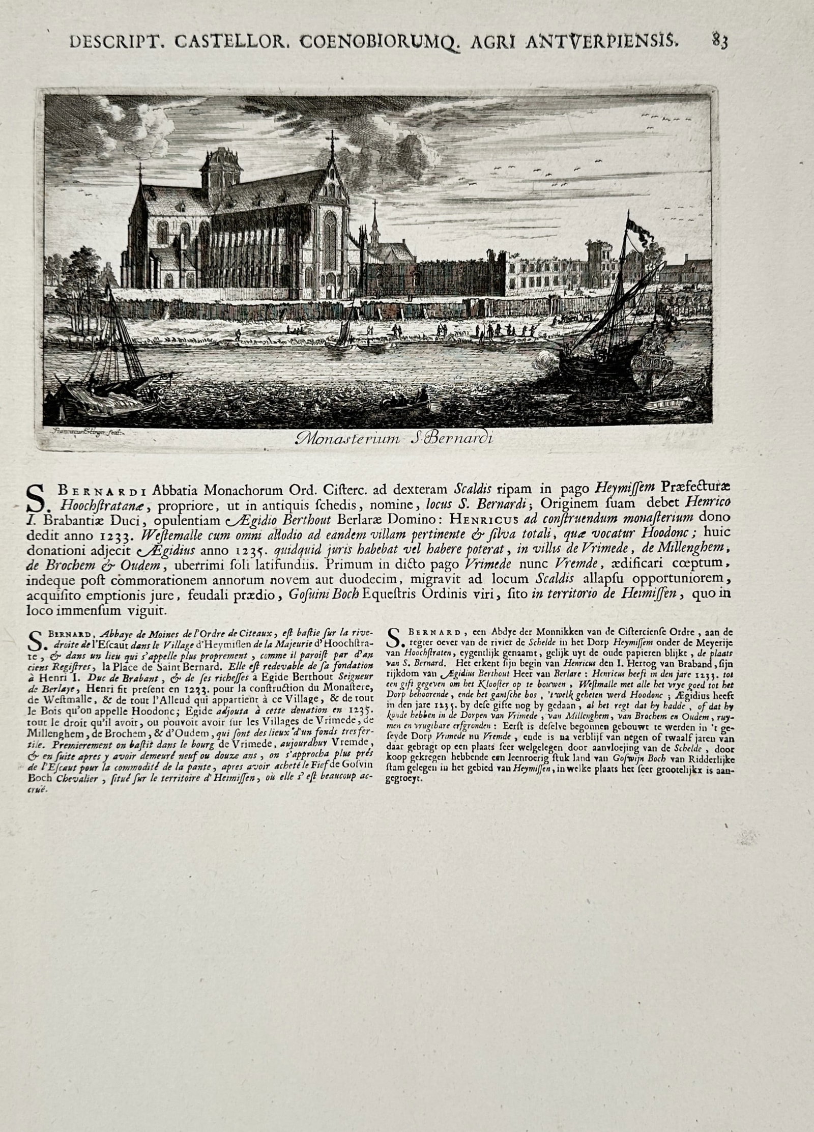 Jacob Le Roy (1633–1719) – View of Saint Bernard Abbey on the Scheldt – Netherlands – (1 of 2)