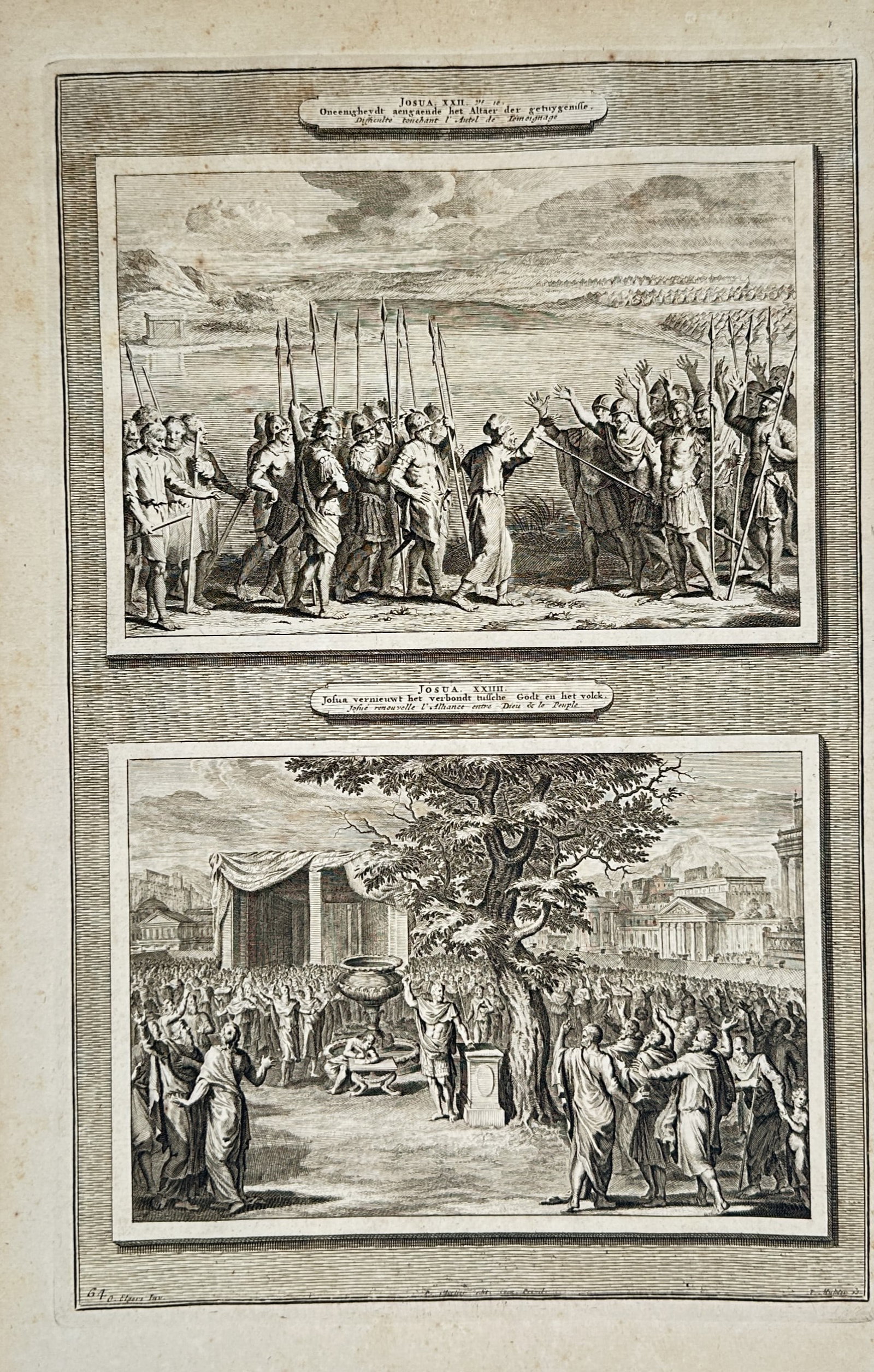 Pieter Mortier – Biblical Scenes: The Altar of Witness and Joshua Renewing the Covenant (1 of 2)