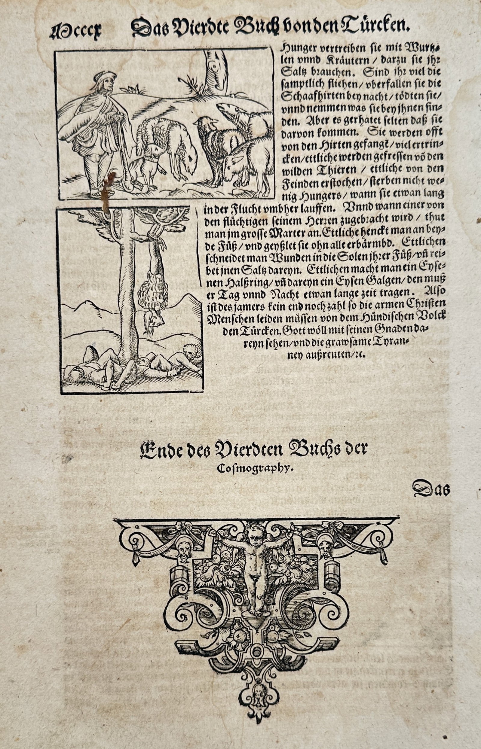 Sebastian Münster (1488–1552) – Atrocities of the Turks – Woodcut (1550) (1 of 2)