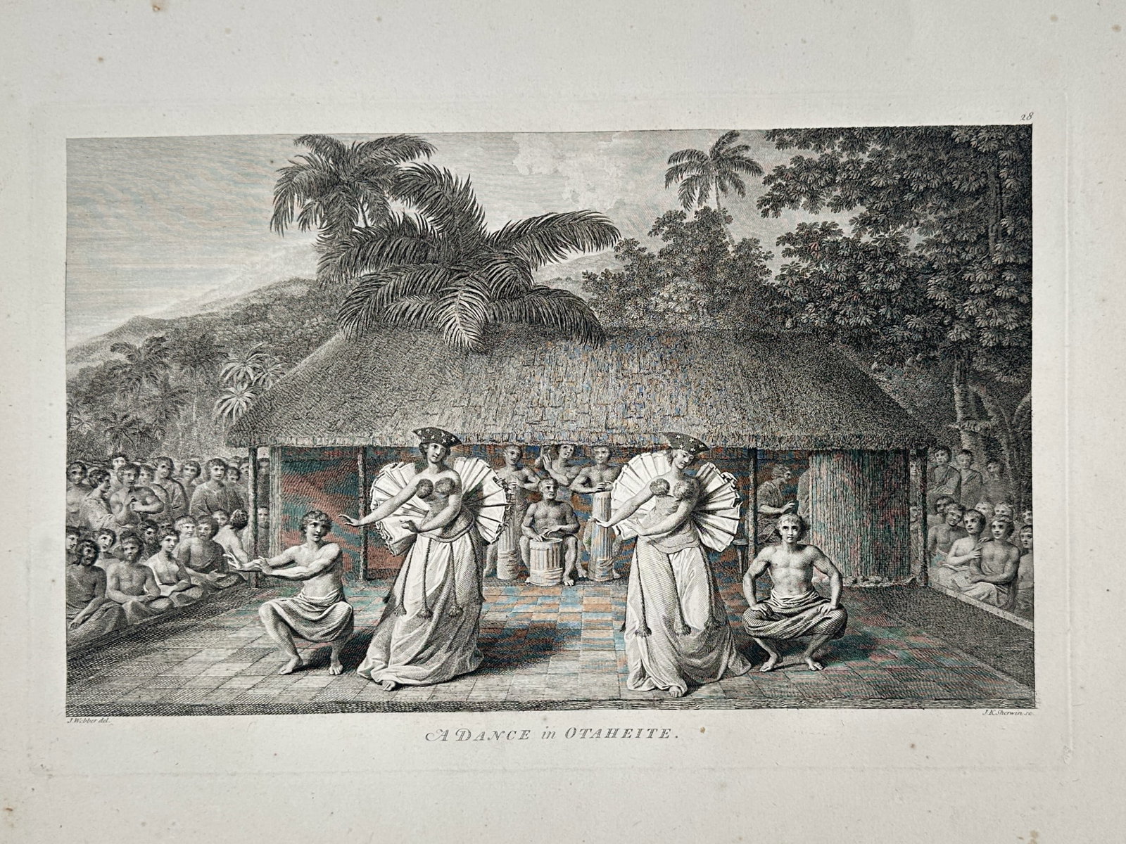 John Webber (1751–1793) – A Dance in Otaheite – Engraving (1784) (1 of 2)