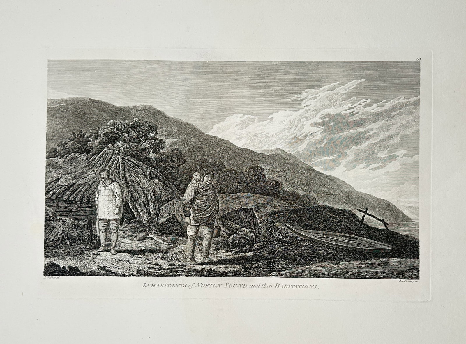 John Webber (1751–1793) – Inhabitants of Norton Sound, and their Habitations – Engraving (1 of 2)