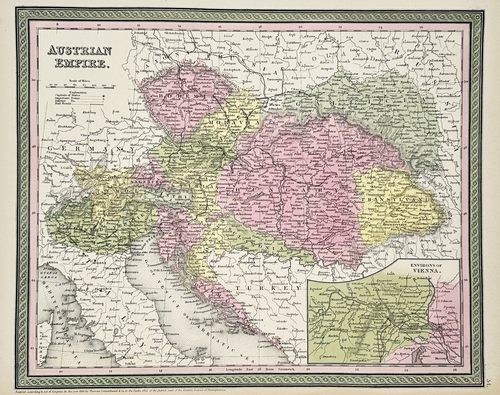 Thomas Cowperthwait & Co. (Active 1850s) – Map of the Austrian Empire – Europe (1 of 2)