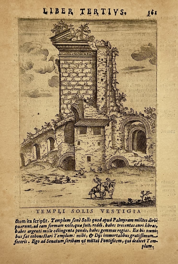 Alessandro Donati (1584-1640) – Remains of the Temple of the Sun – Woodcut (1639) (1 of 2)