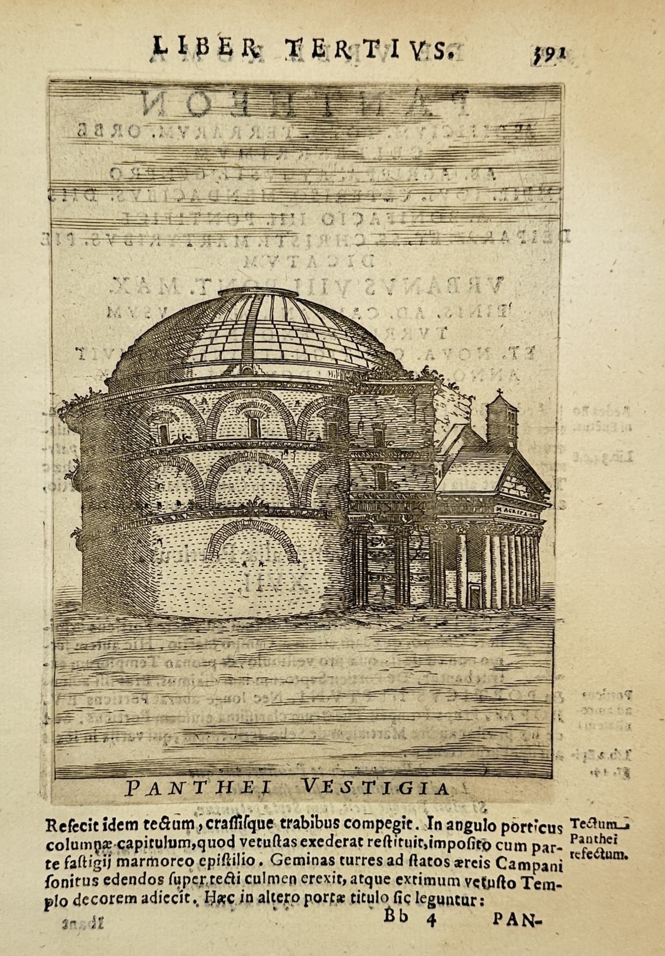 Alessandro Donati (1584-1640) – Remains of the Pantheon – Woodcut (1639) (1 of 2)