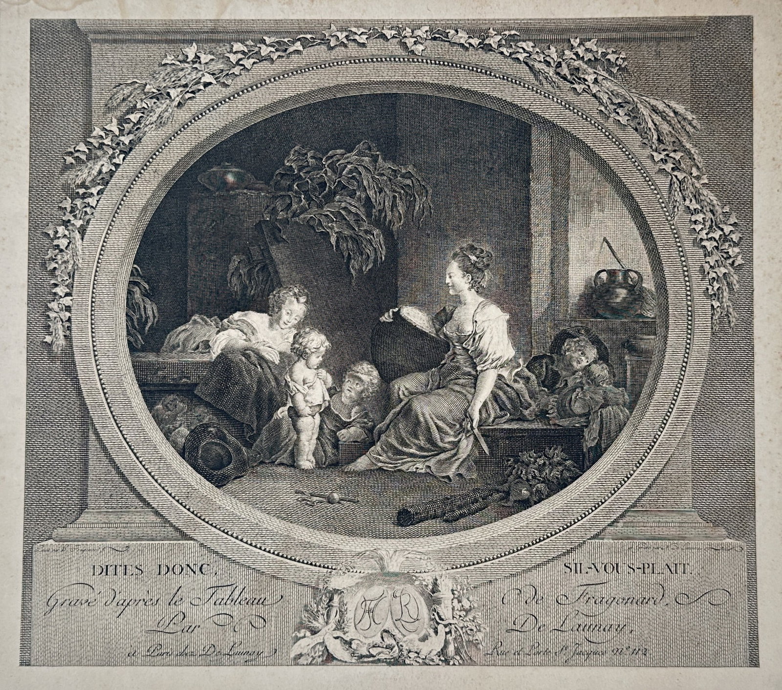 Jean-Honoré Fragonard (1732–1806), after – Please tell me – Engraving (1783) (1 of 2)