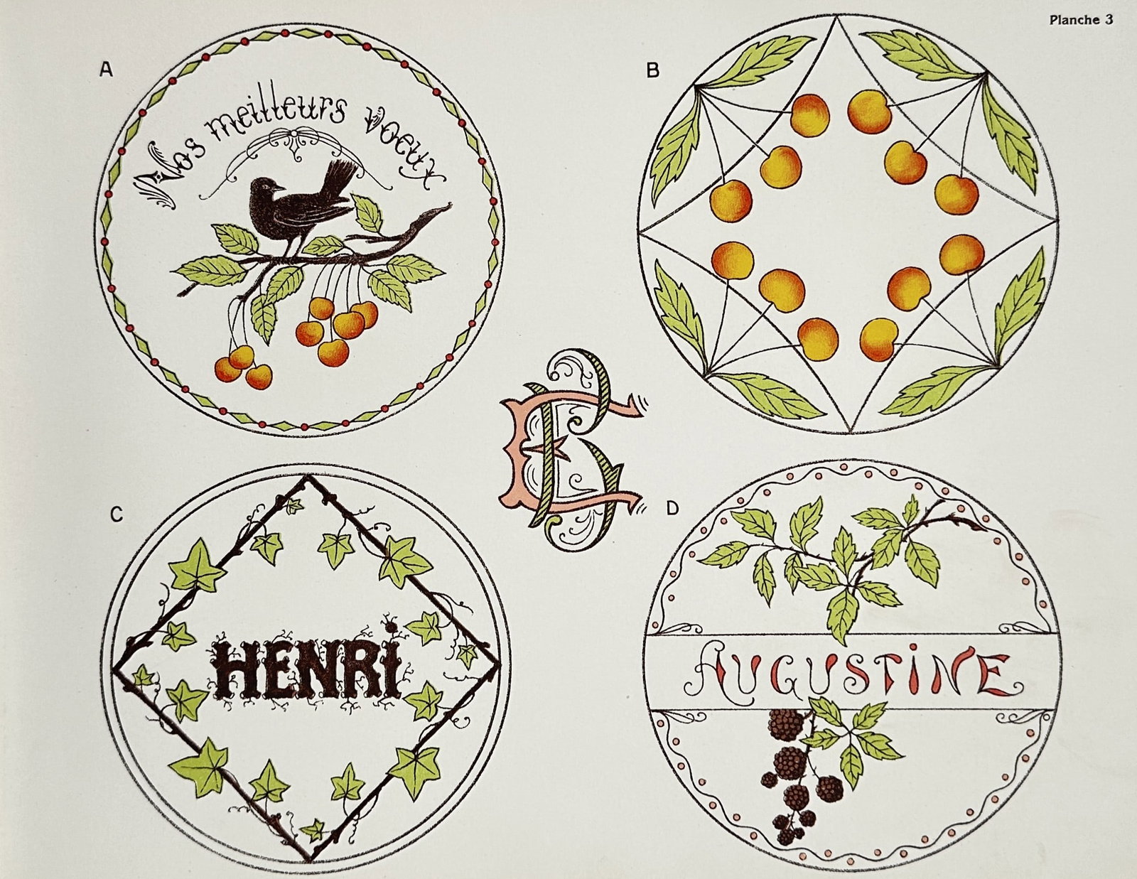 Marie-Charlotte Rousseau – Art Nouveau Monogram and Name Designs – Chromolithograph (1 of 2)