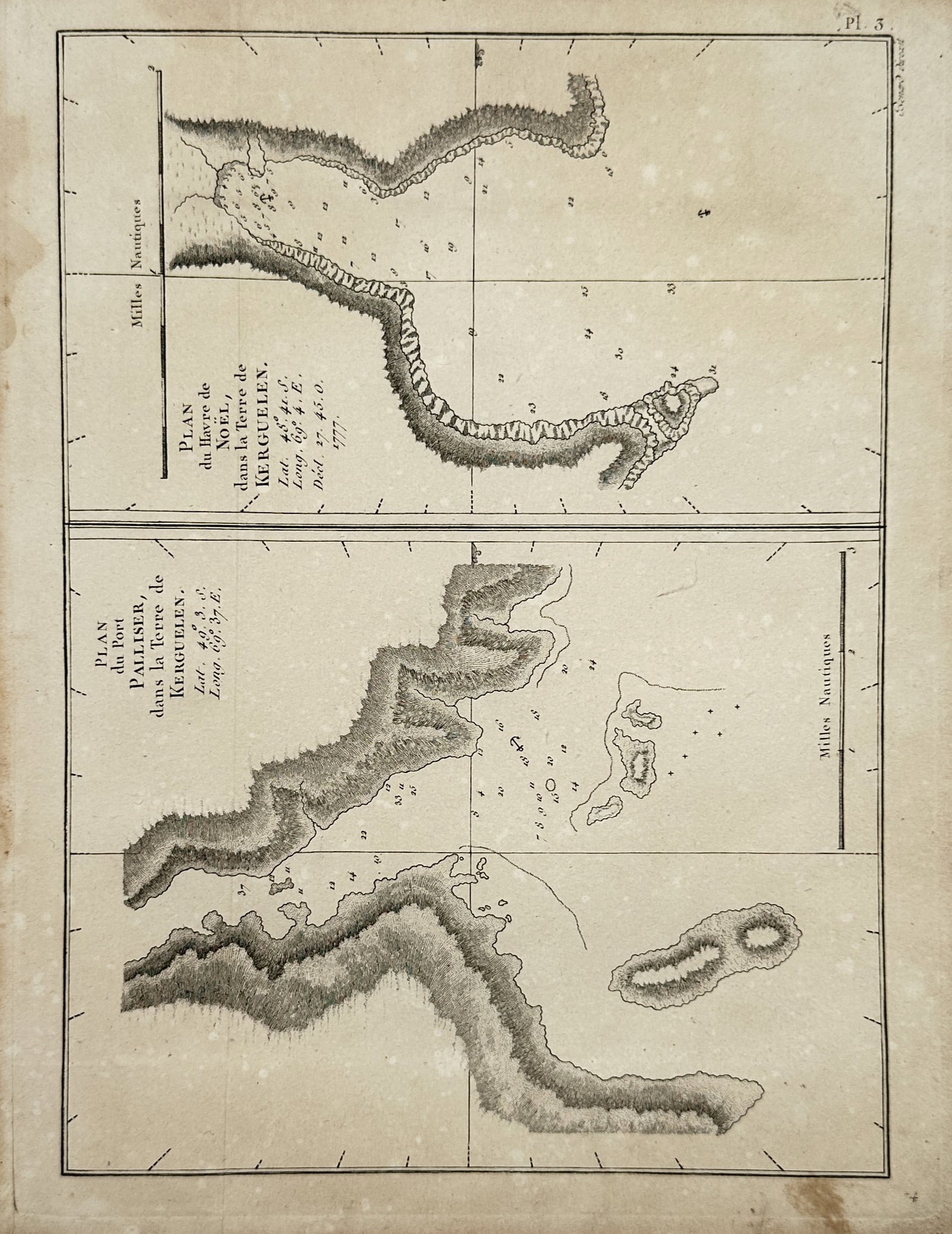 Captain James Cook – Map of Port Palliser and Christmas Harbour – Kerguelen Islands (1 of 2)