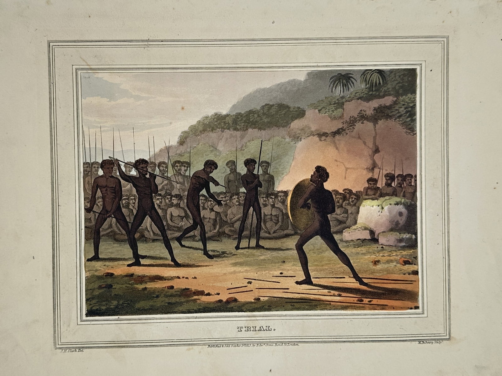 John Heaviside Clark (c. 1771–1863) – Ethnographic Scene of an Aboriginal Trial (1 of 2)