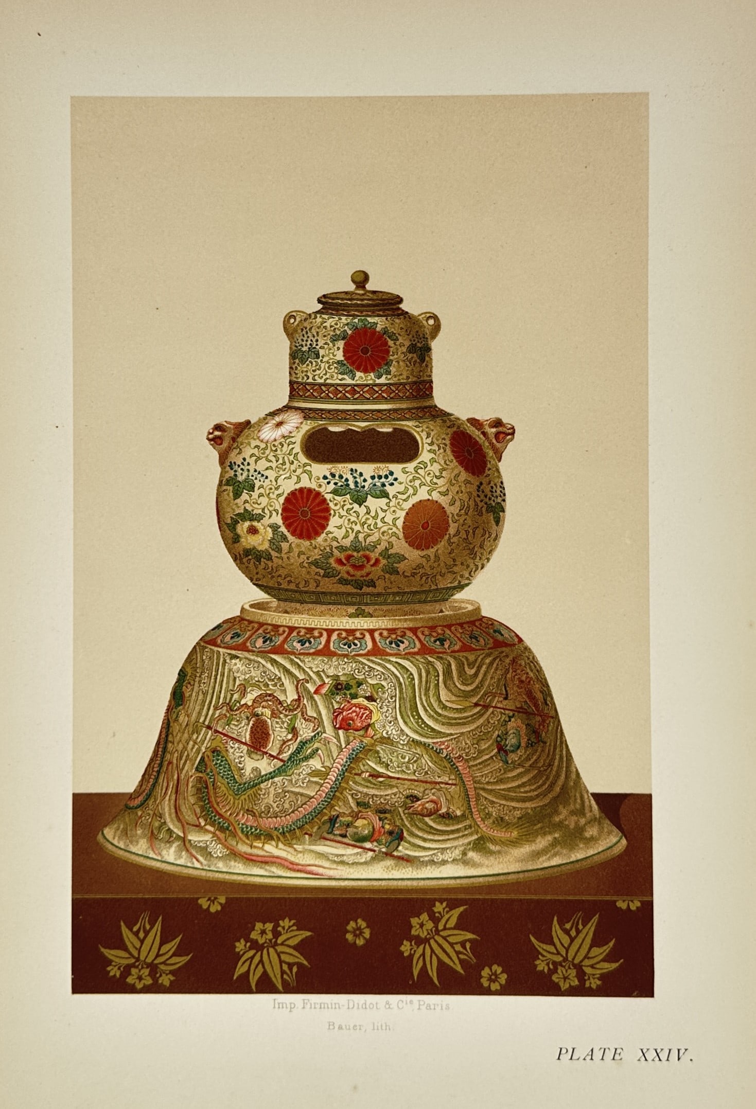 Henry Shaw – Still Life of Decorative Ceramic Vessel – Chromolithography (1851) (1 of 2)
