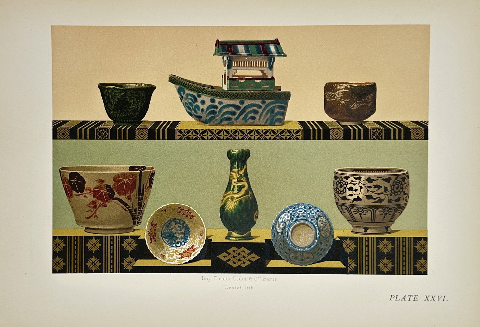 Henry Shaw – Still Life of Decorative Bowls and Vessels – Chromolithography (1851) (1 of 2)