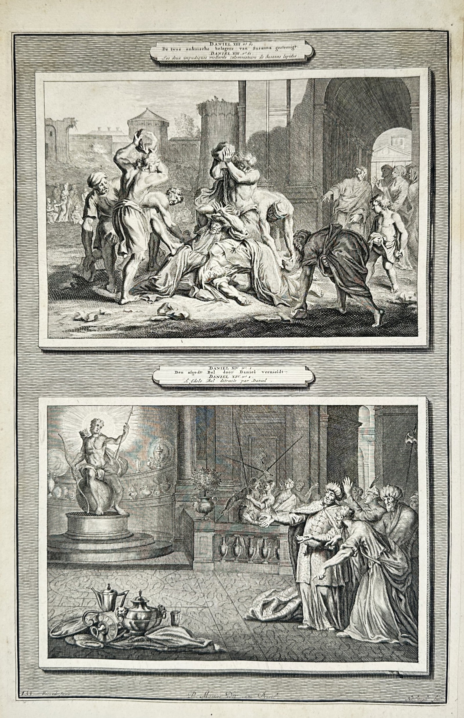 Pierre Mortier (1643–1711) – Biblical Illustrations of the Punishment of the Elders and Daniel (1 of 2)