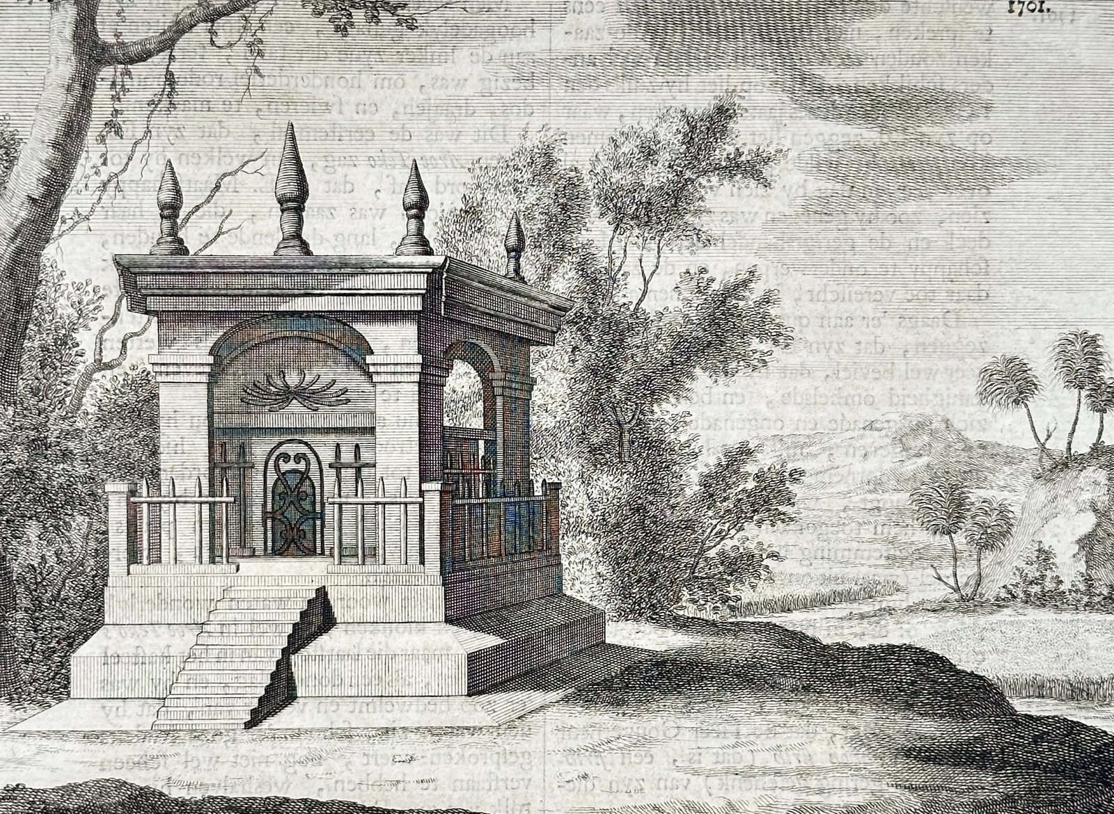 François Valentijn (1666–1727) – Historical View of the Tomb of Governor Willem van Outhoorn (1 of 3)