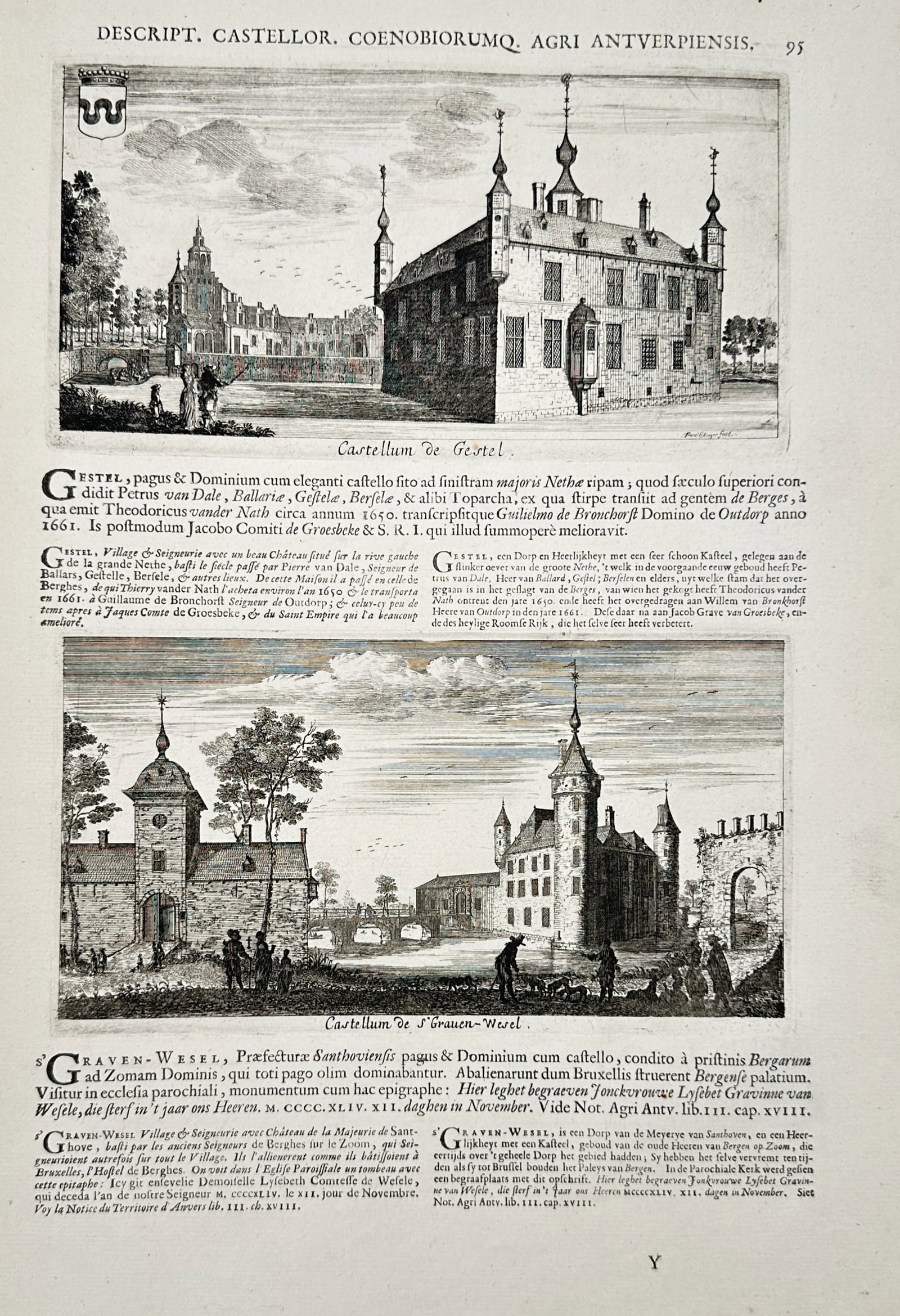 Jacobus Le Roy – Views of Castellum de Gestel and Castellum de s Graven-Wesel (1 of 2)