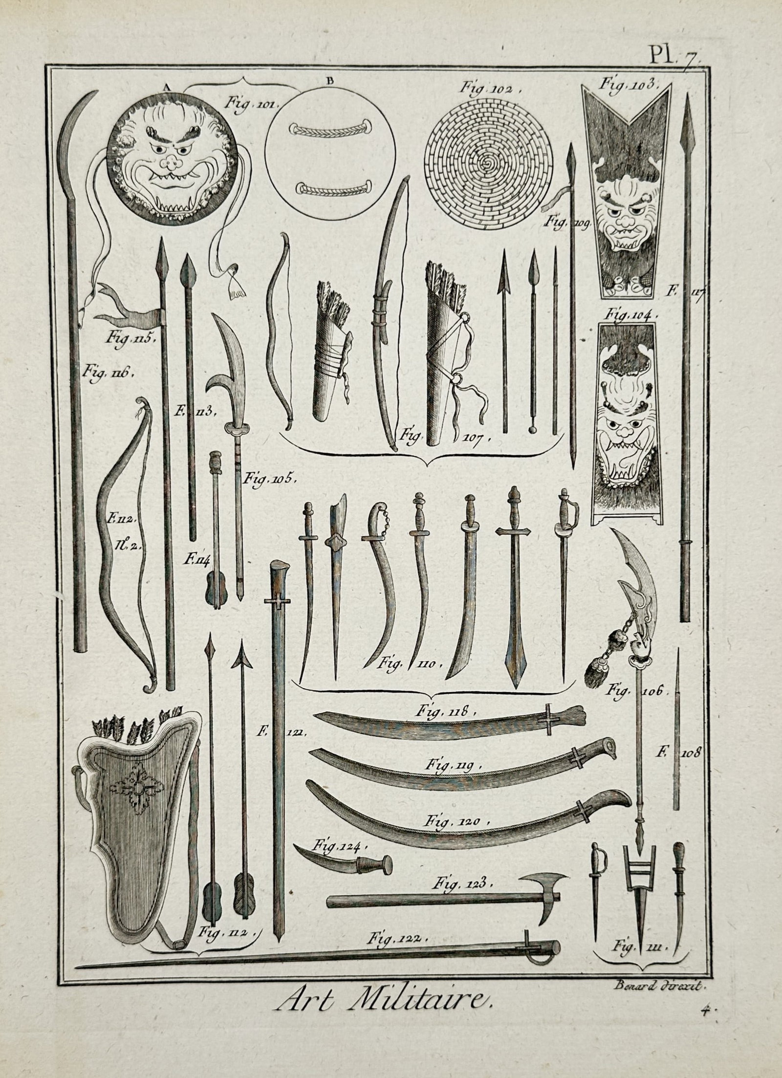Robert Bénard – Military Illustration of Asian Weapons, Shields, and Armor (1 of 2)