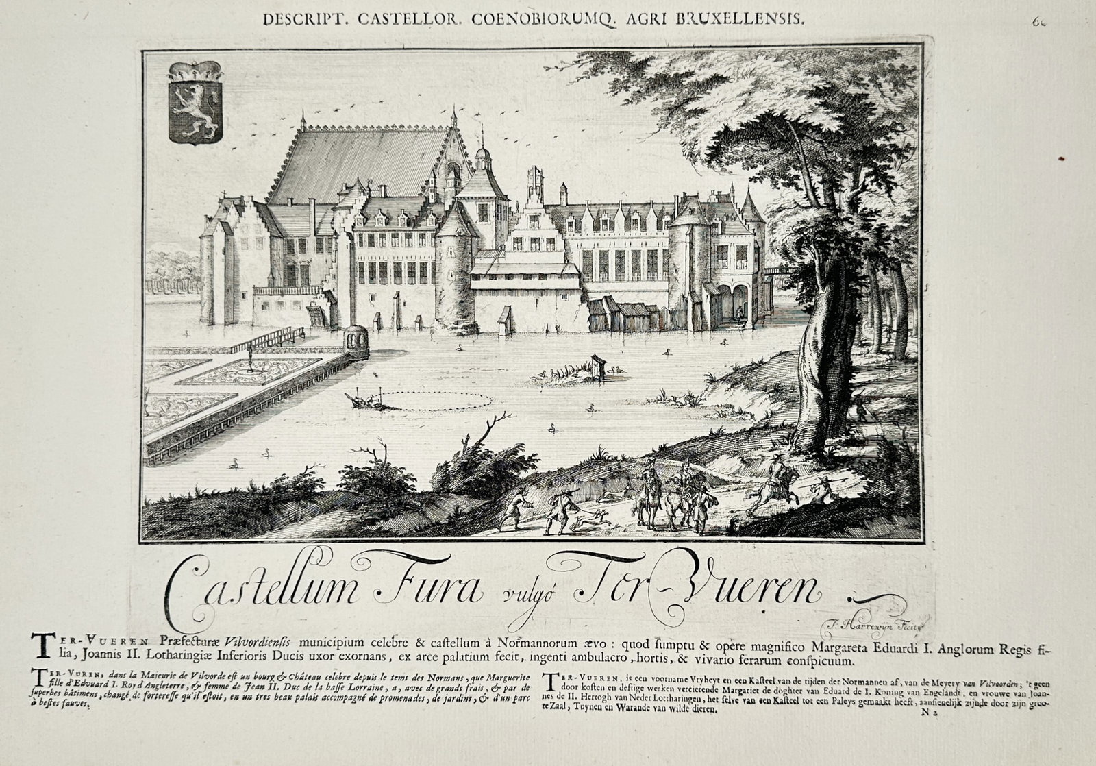 Jacques Le Roy (1633–1719) – Topographical View of Tervuren Château – Engraving (1 of 2)
