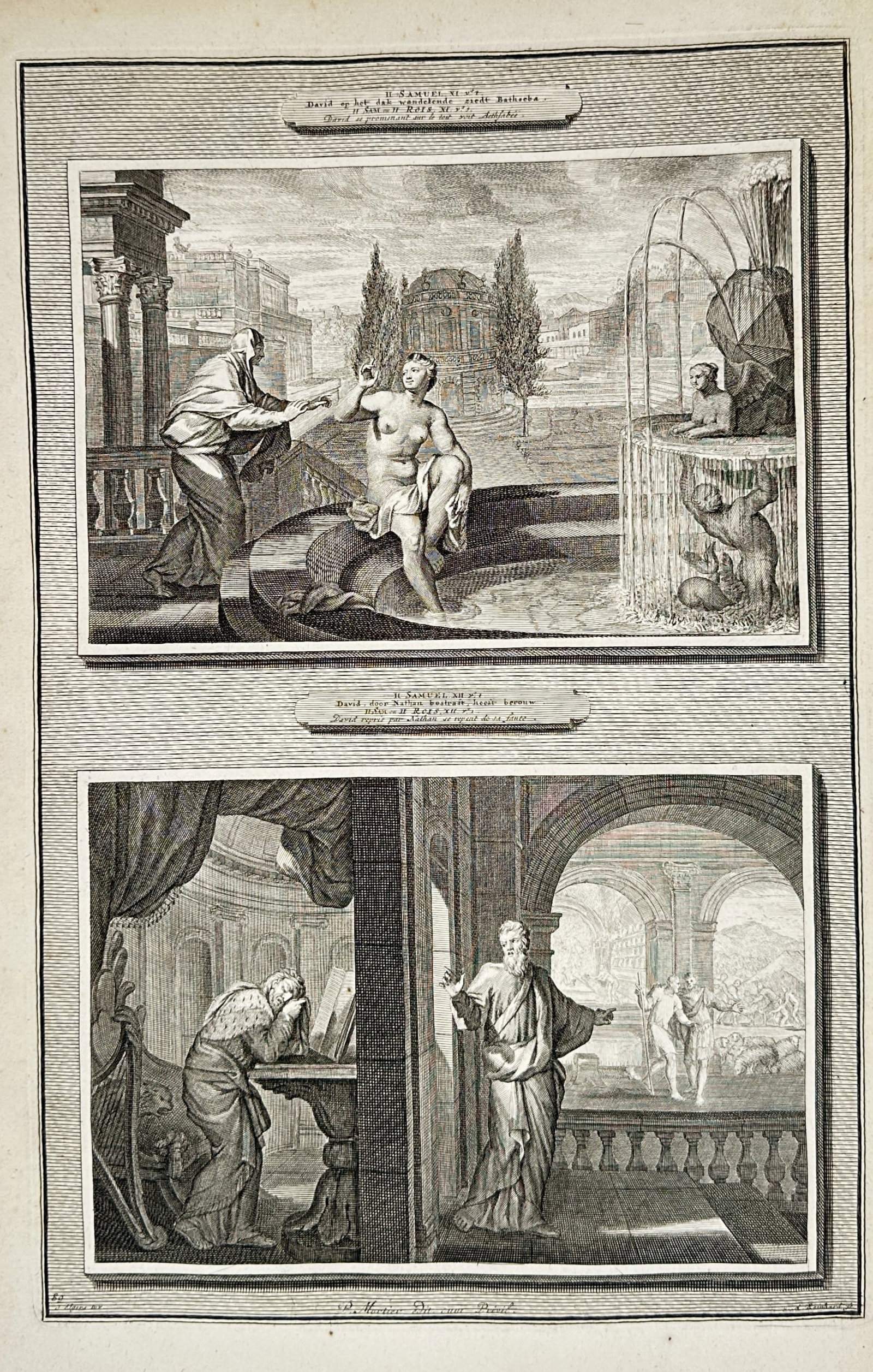 Pieter Mortier – Biblical Illustrations of David and Bathsheba and the Parable of Nathan (1 of 2)