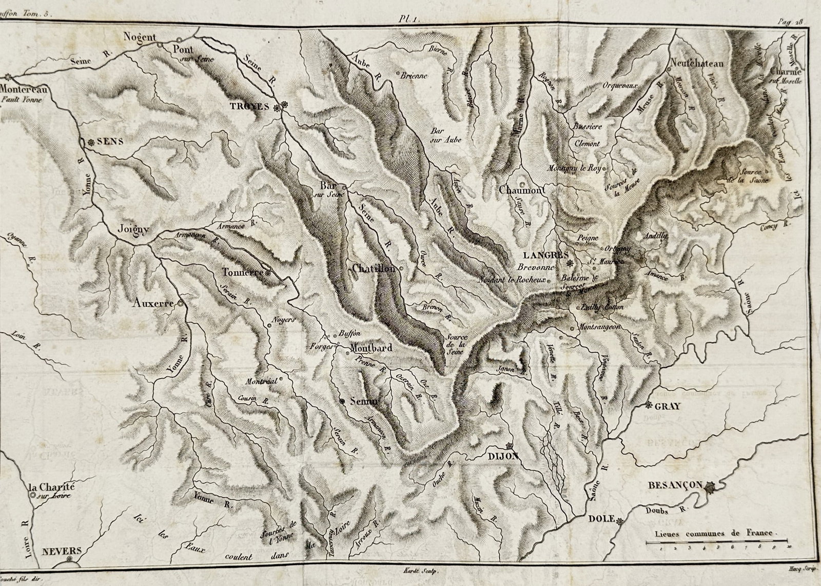 Louis-François Couché (1782–1849), after – Hydrographic Map of the Seine and Saône River (1 of 2)