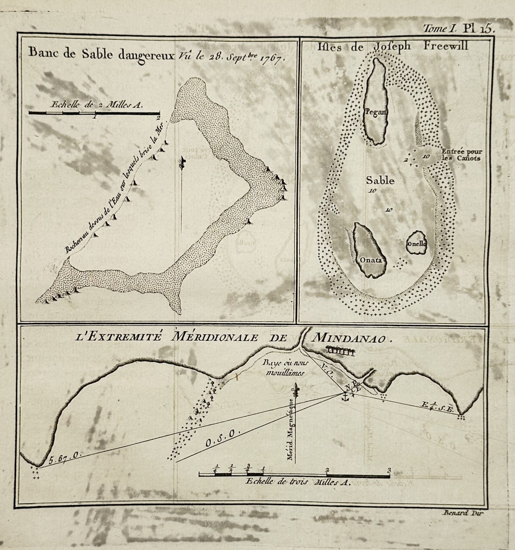 John Hawkesworth (1715–1773) – Map of Mindanao, Joseph Freewill Islands, and a Dangerous (1 of 2)