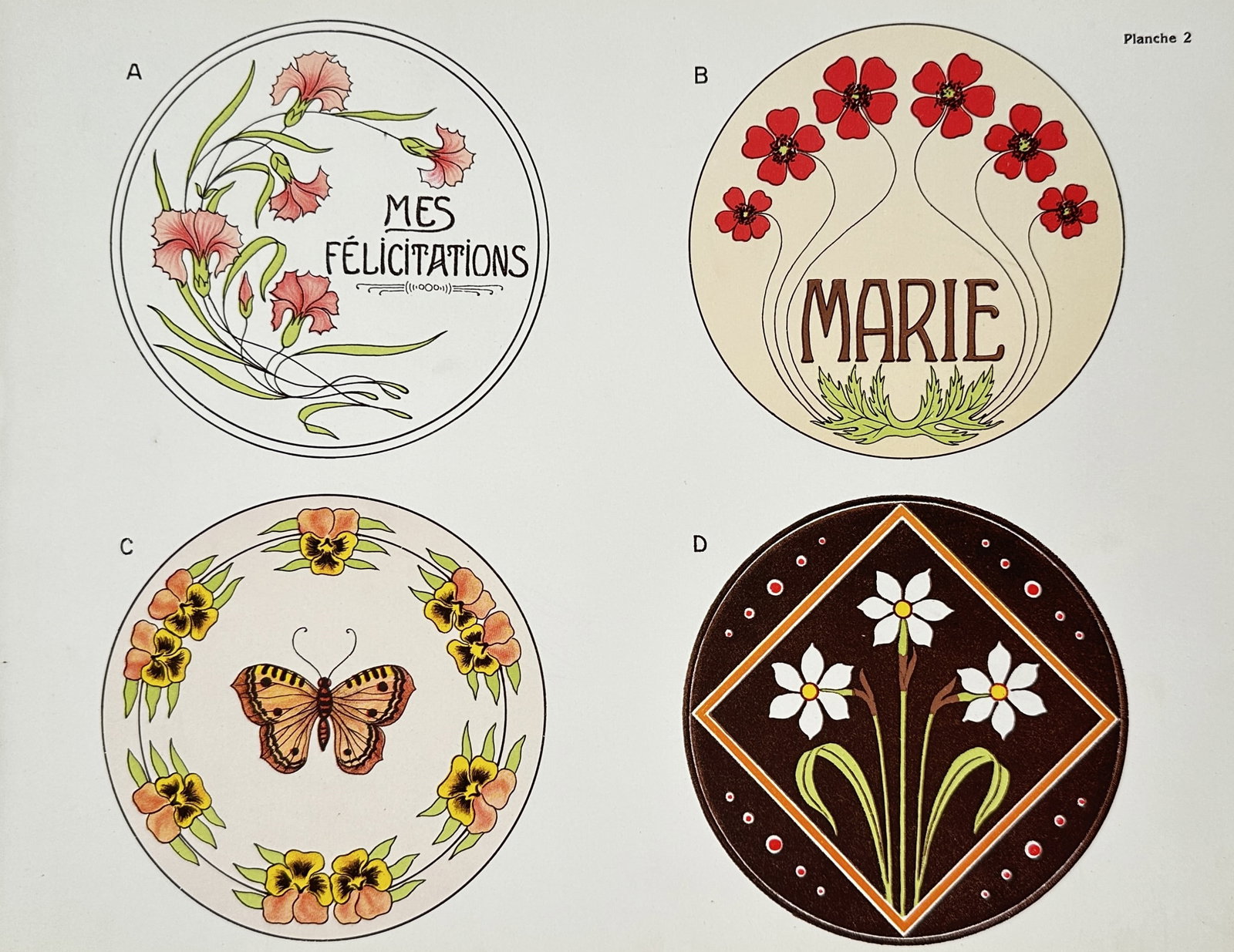 Mr. Chevry (Active circa 1900) – Art Nouveau Decorative Circular Designs – Lithograph (circa (1 of 2)