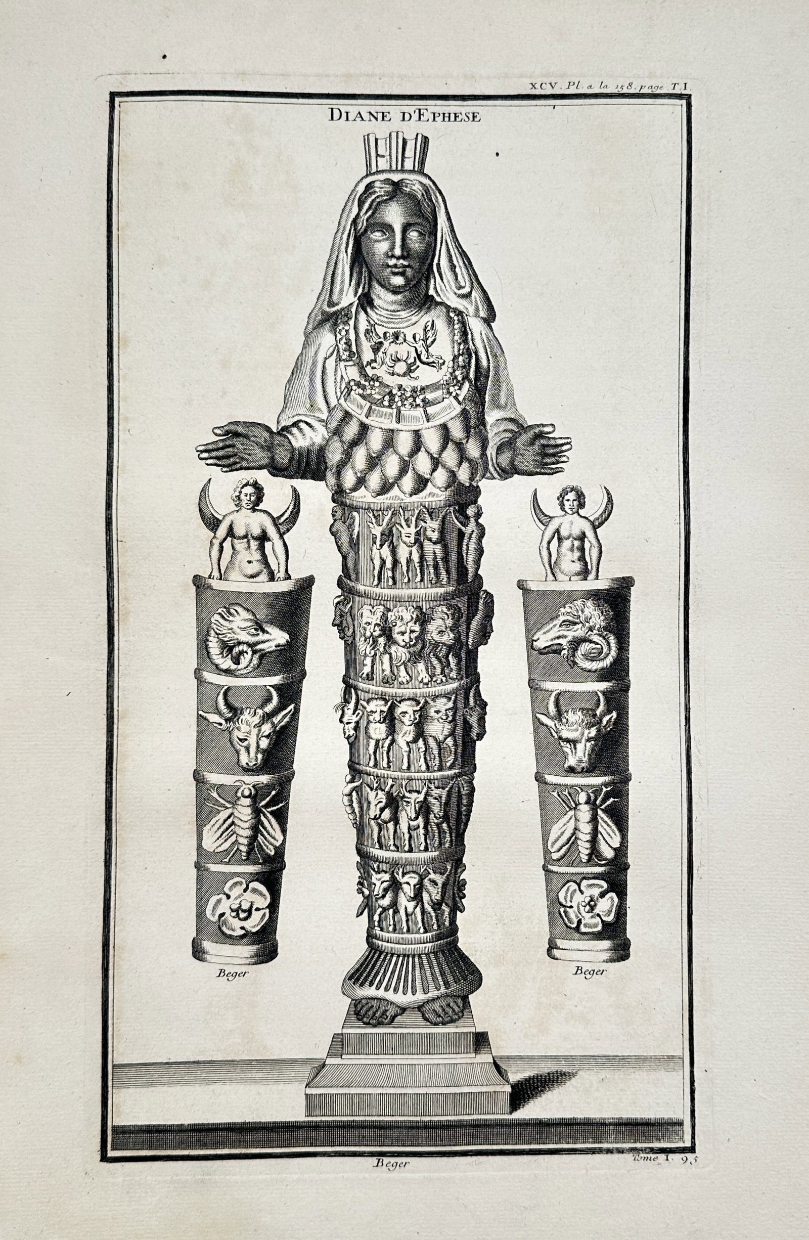 Bernard de Montfaucon (1655–1741) – Diana of Ephesus – Engraving (1719) (1 of 2)