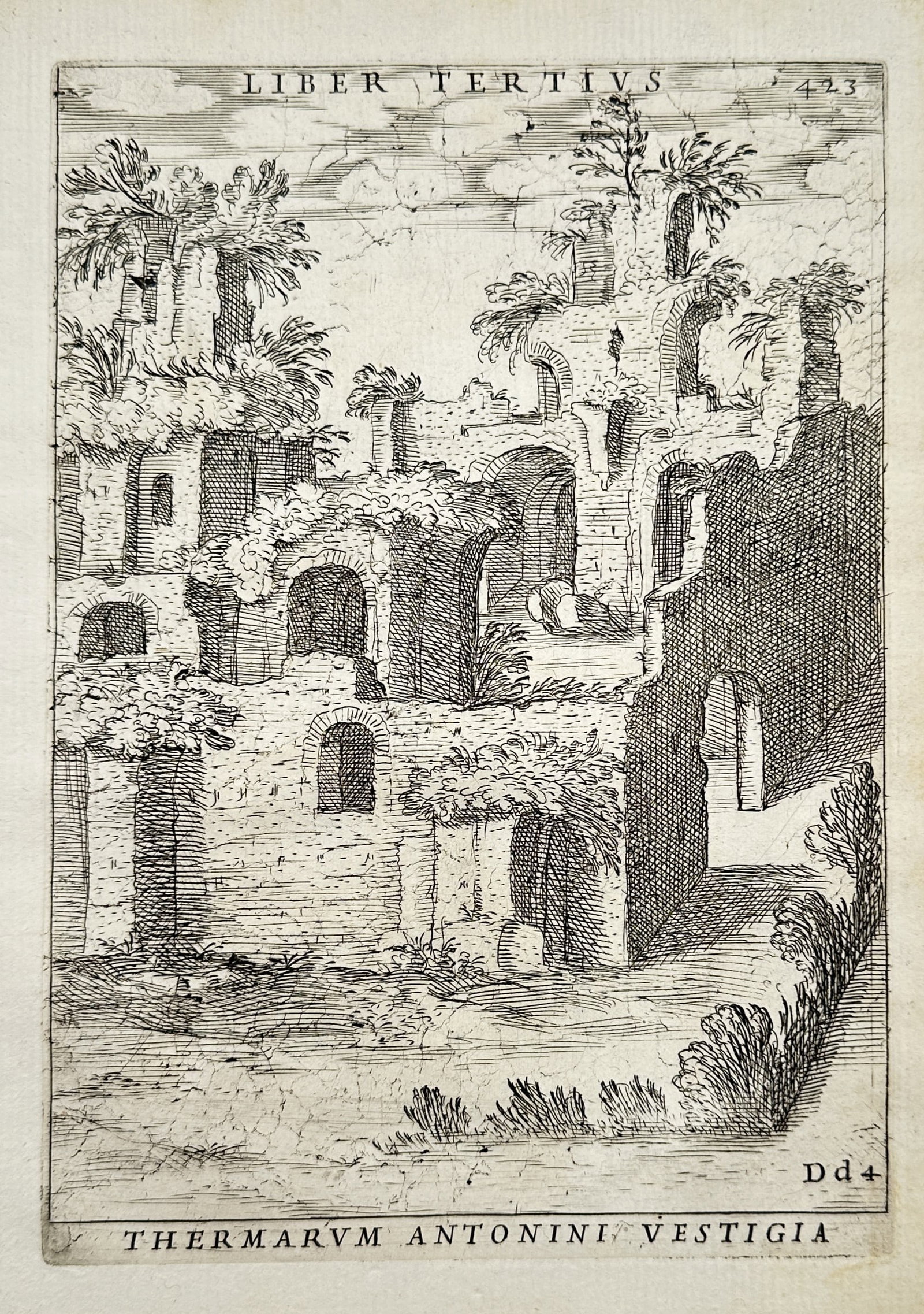 Alessandro Donati (1584–1640) – Remains of the Baths of Antoninus – Woodcut (1639) (1 of 2)