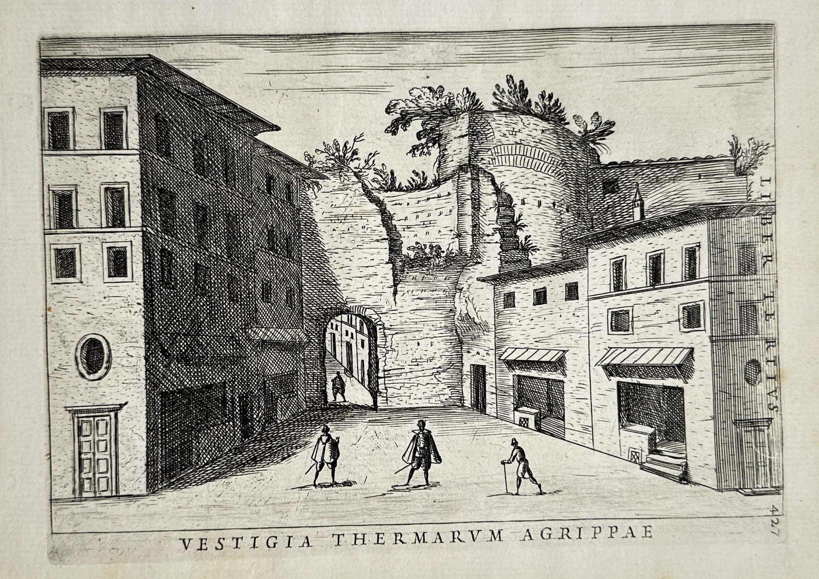 Alessandro Donati (1584–1640) – Remains of the Baths of Agrippa – Woodcut (1639) (1 of 2)