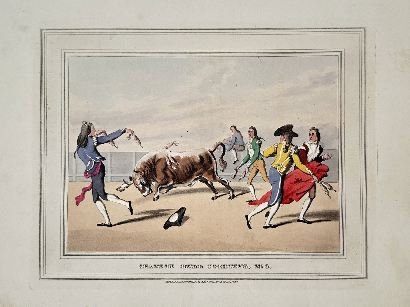 Samuel Howitt (1756/57–1822) – Spanish Bull Fighting, No. 3 – Hand-coloured Aquatint (1813) (1 of 2)