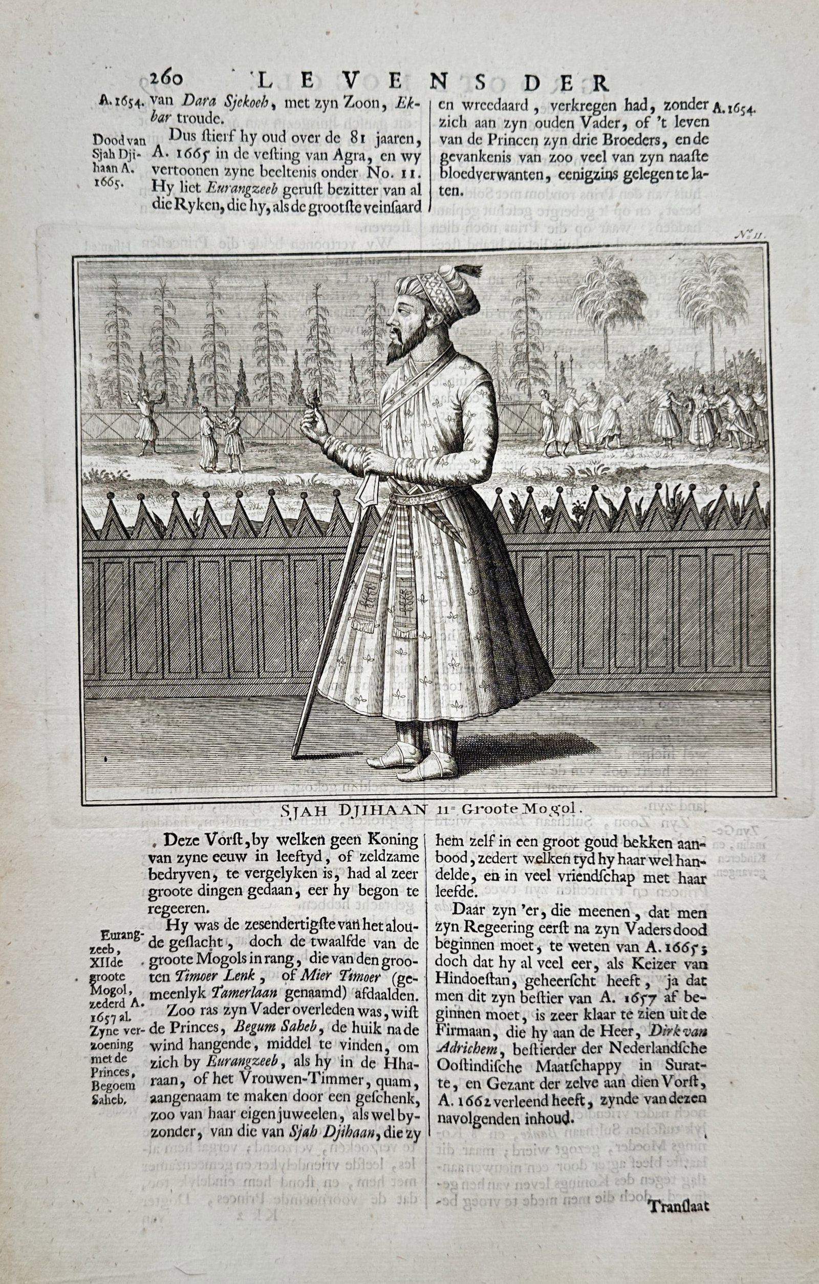 François Valentijn (1666–1727) – Sjah Djihaan 11 Groote Mogol – Engraving (1724–1726) (1 of 2)